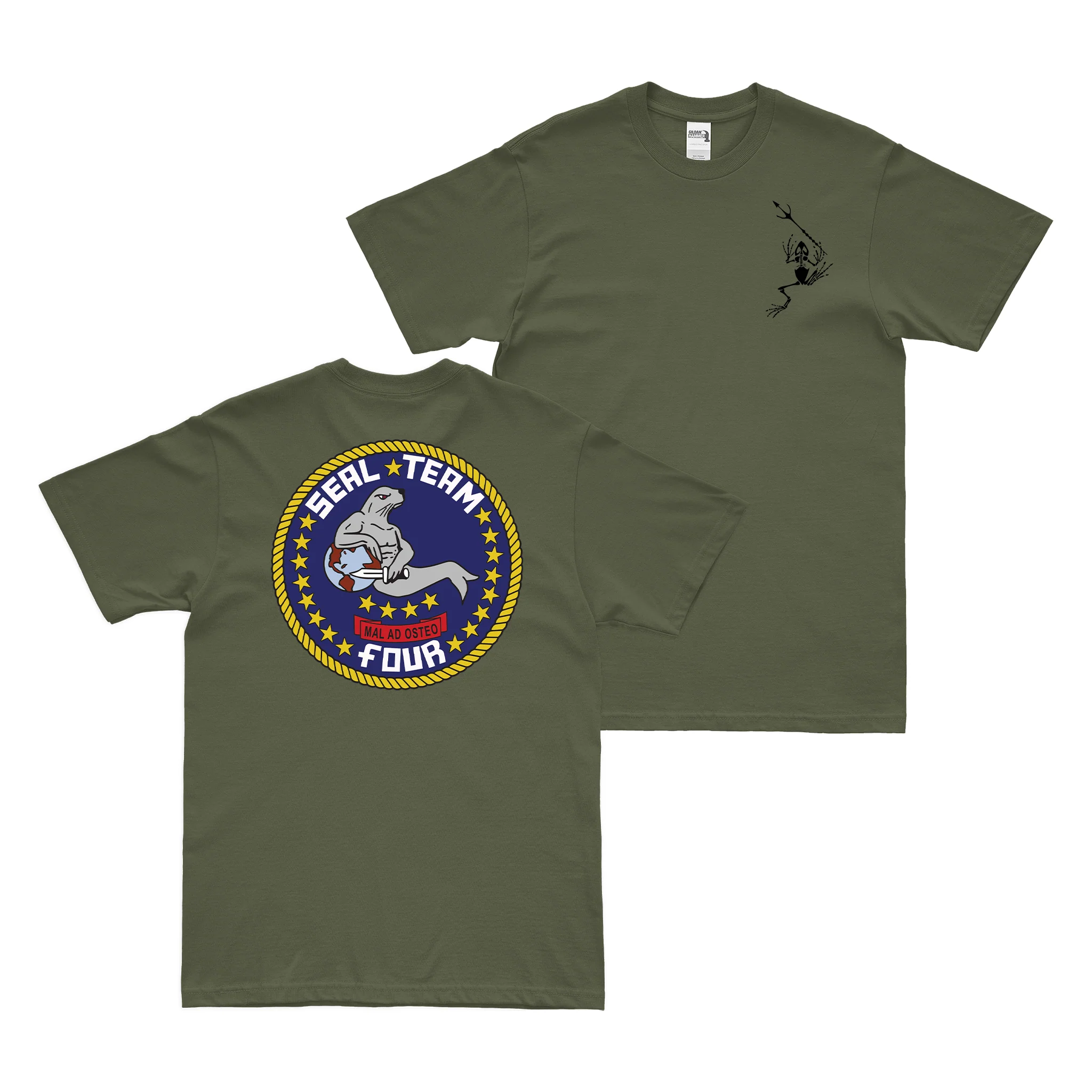 Double-Sided U.S. Navy SEAL Team 4 Frogman T-Shirt - Image 2