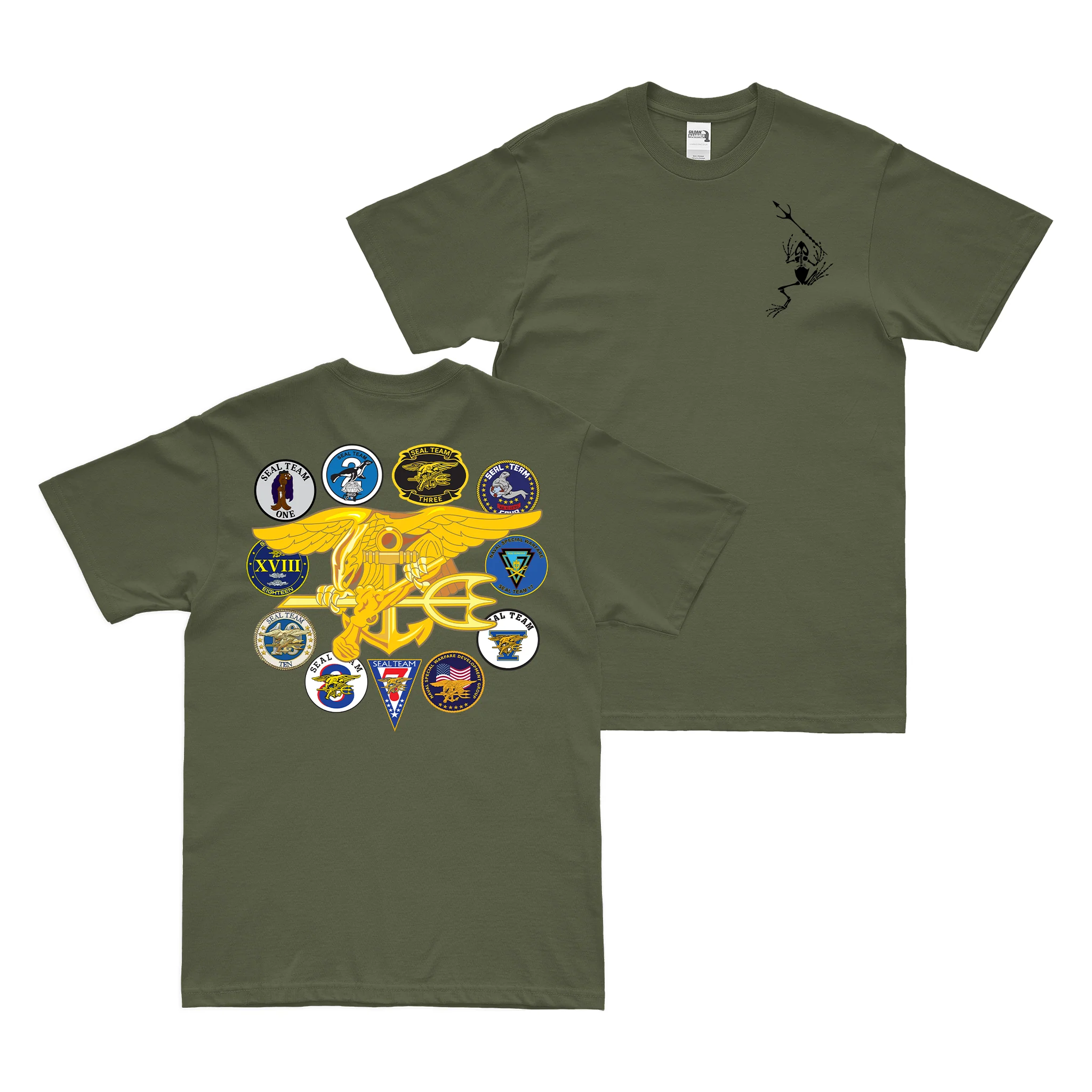 Double-Sided U.S. Navy SEAL Teams Tribute Frogman T-Shirt - Image 2