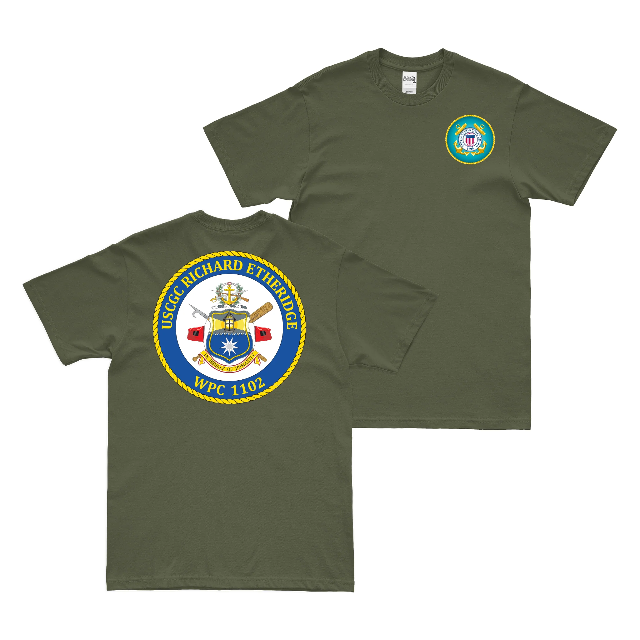 Double-Sided USCGC Richard Etheridge (WPC-1102) T-Shirt - Image 2