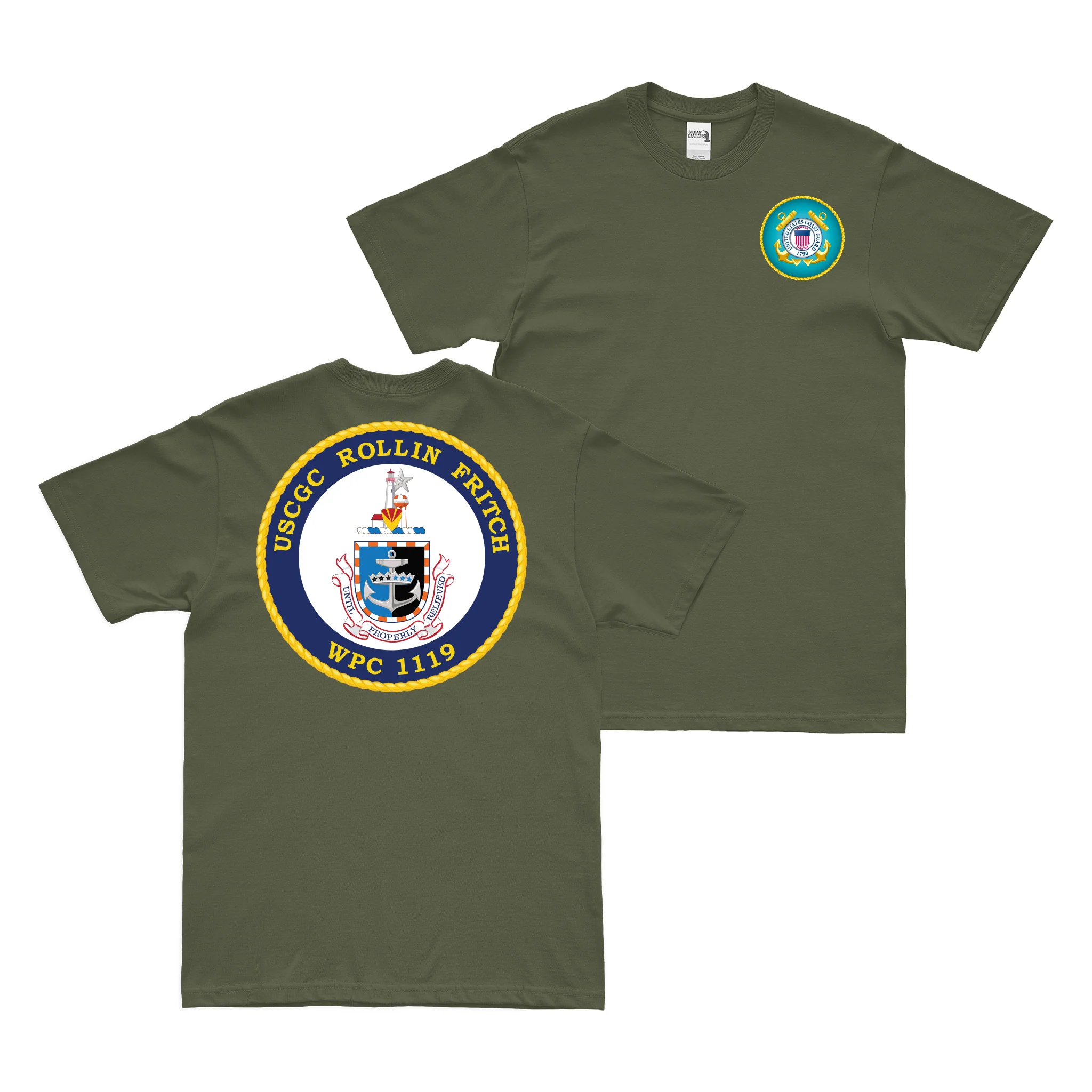 Double-Sided USCGC Rollin Fritch (WPC-1119) T-Shirt - Image 2