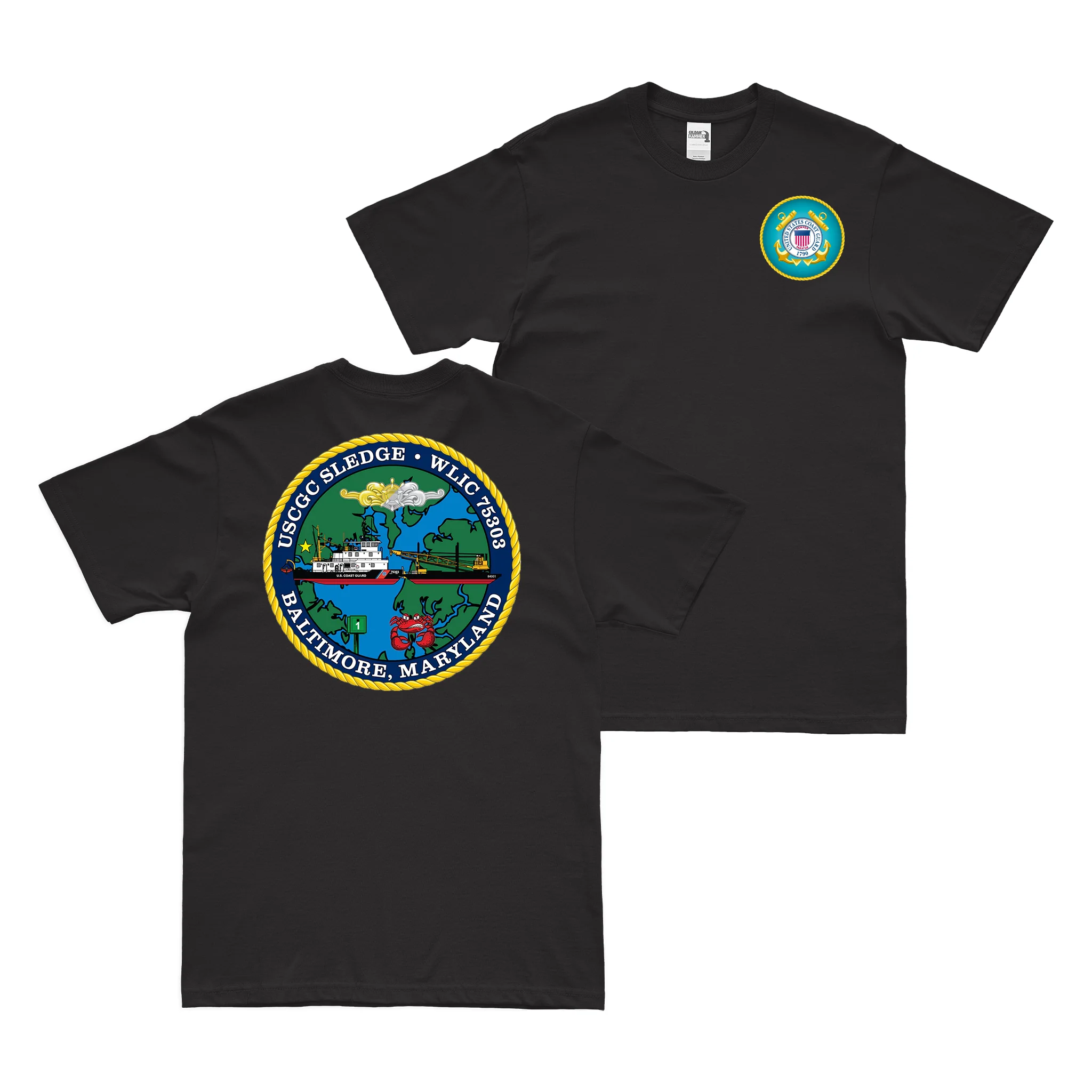 Double-Sided USCGC Sledge (WLIC-75303) T-Shirt