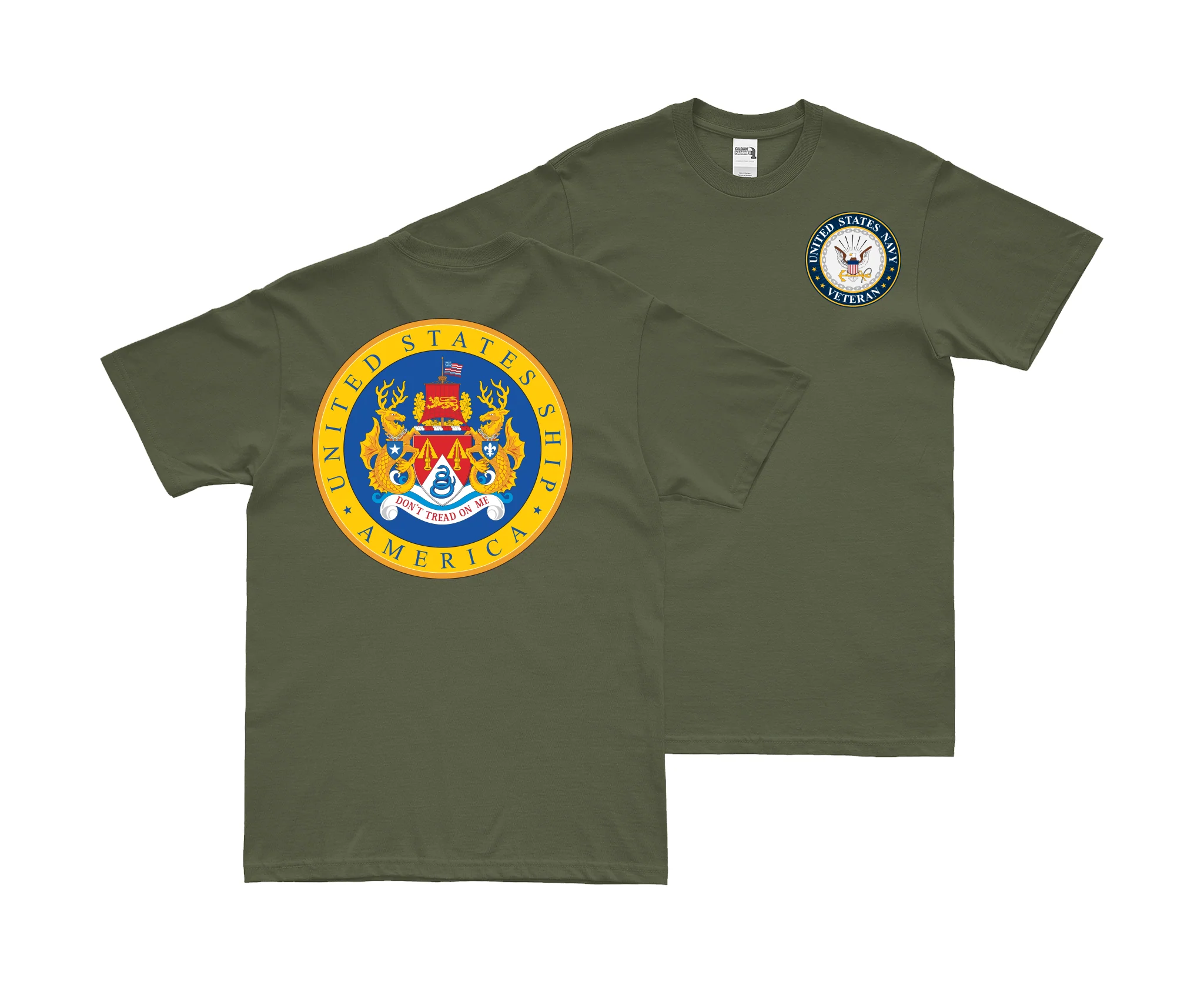 Double-Sided USS America (CV-66) Veteran T-Shirt - Image 2