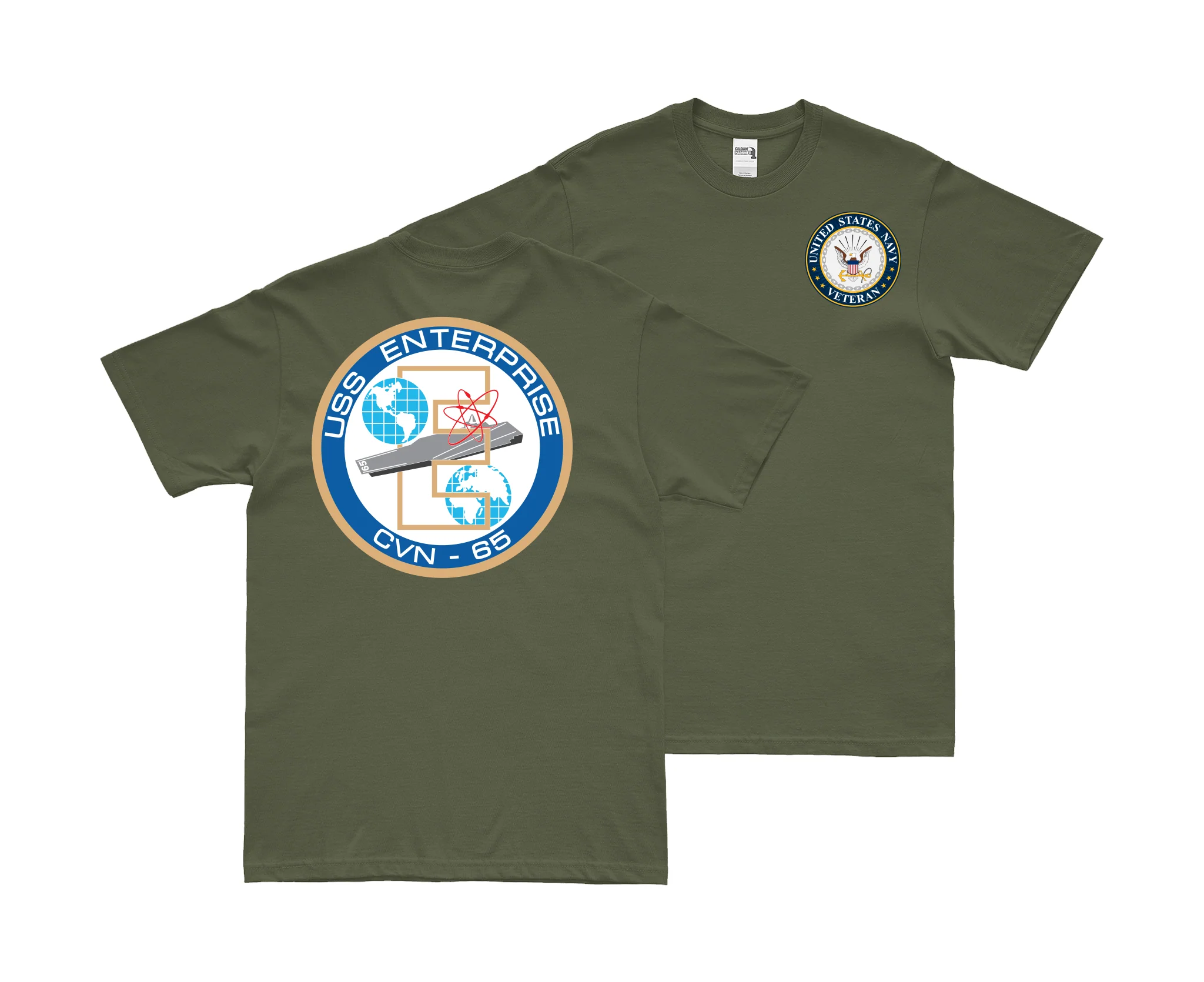 Double-Sided USS Enterprise (CVN-65) Veteran T-Shirt - Image 2