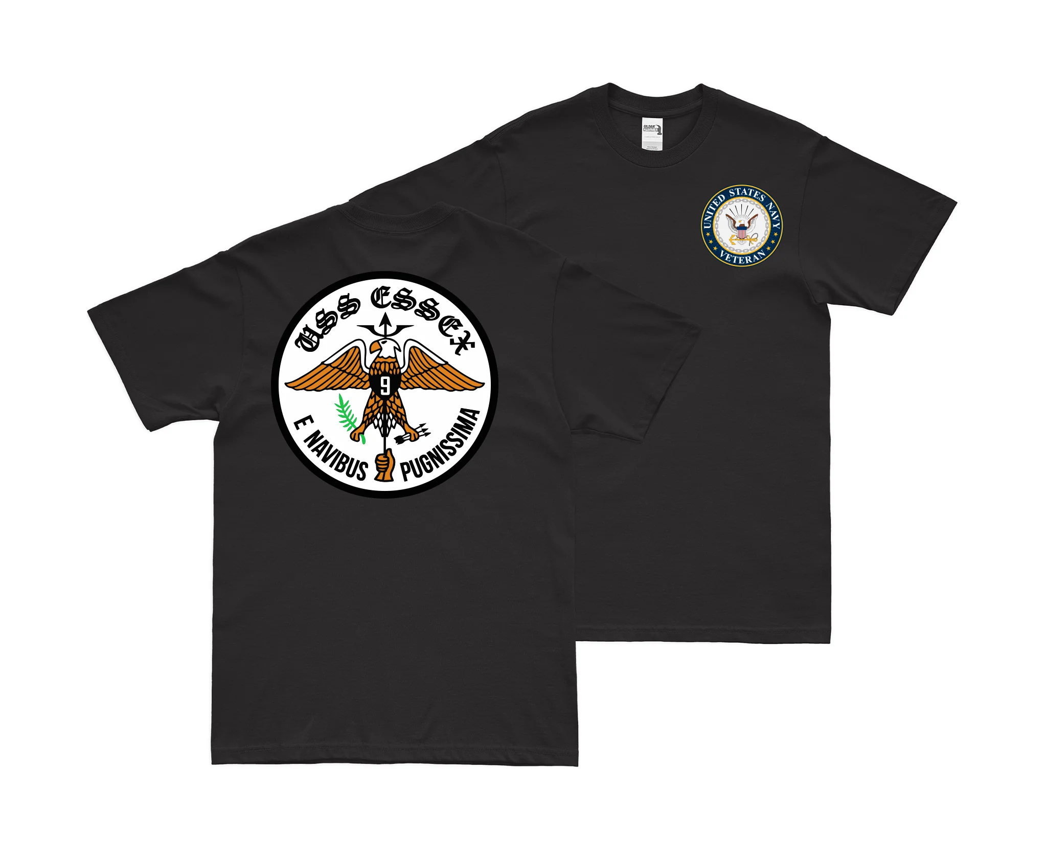Double-Sided USS Essex (CV-9) Veteran T-Shirt