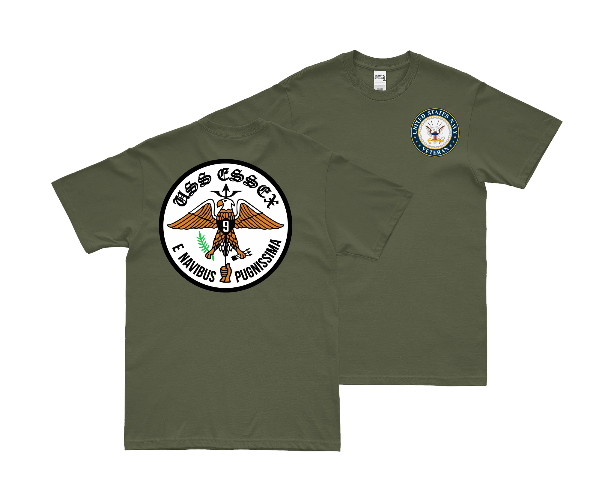 Double-Sided USS Essex (CV-9) Veteran T-Shirt - Image 2