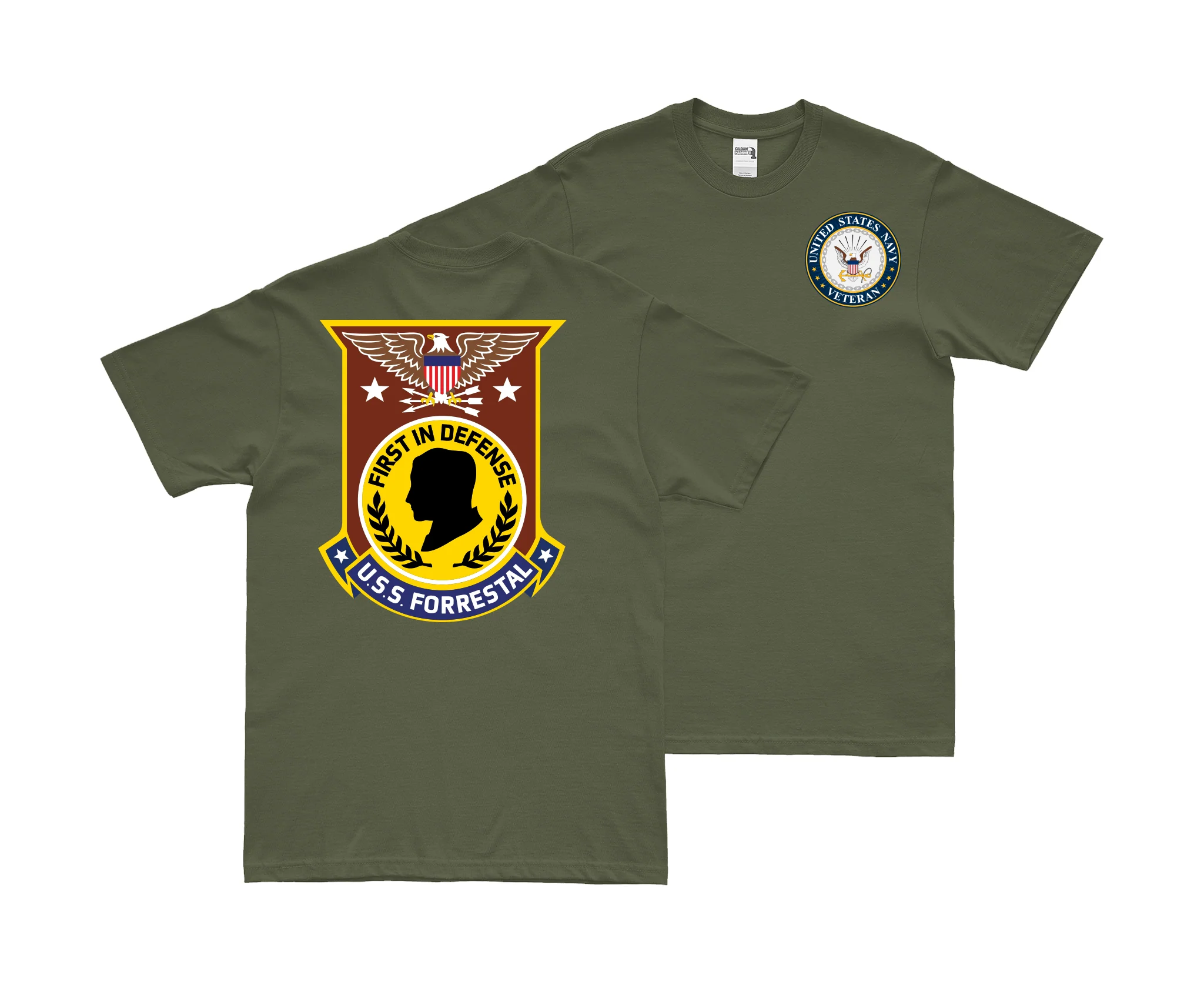 Double-Sided USS Forrestal (CV-59) Veteran T-Shirt - Image 2