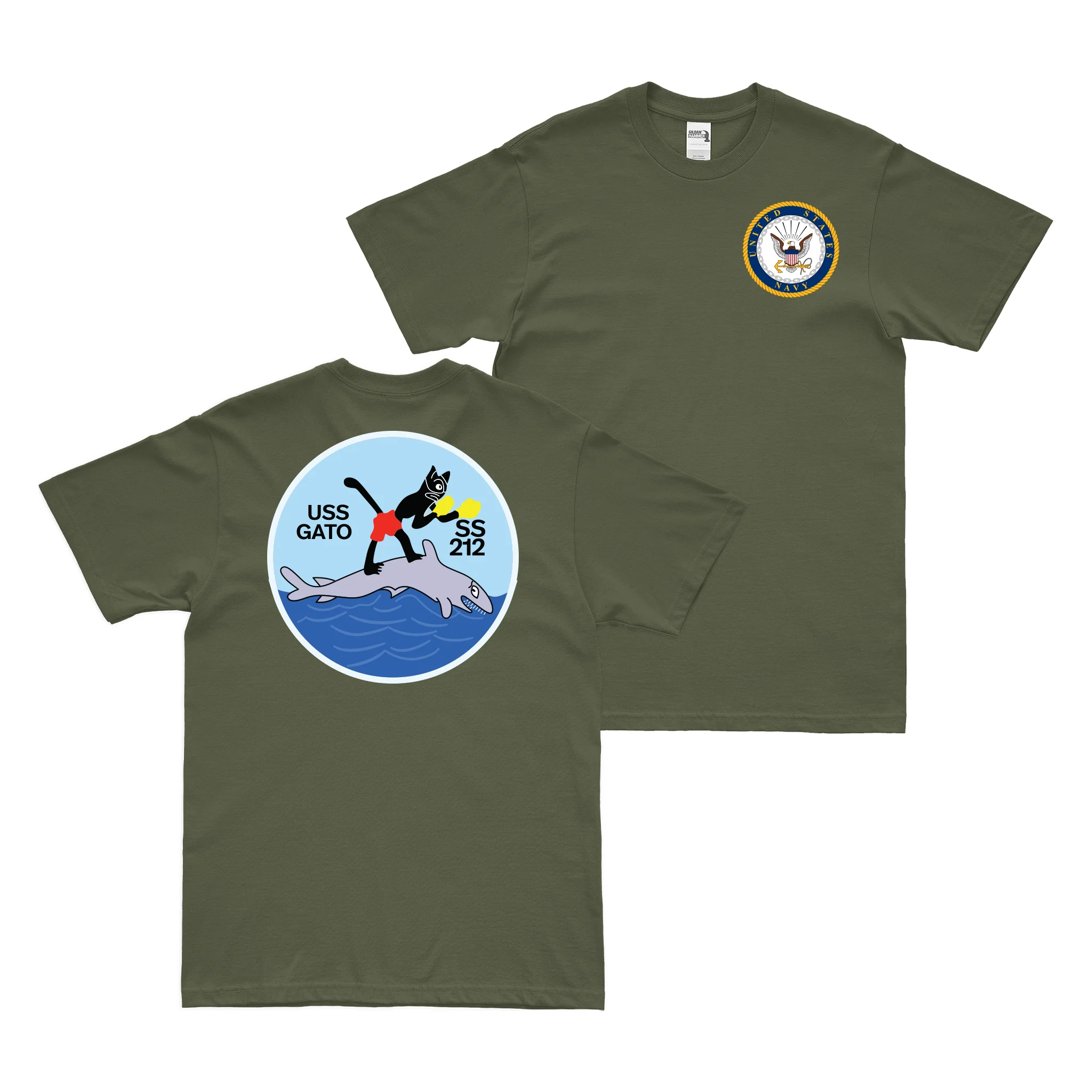 Double-Sided USS Gato (SS-212) Gato-class Submarine T-Shirt - Image 2