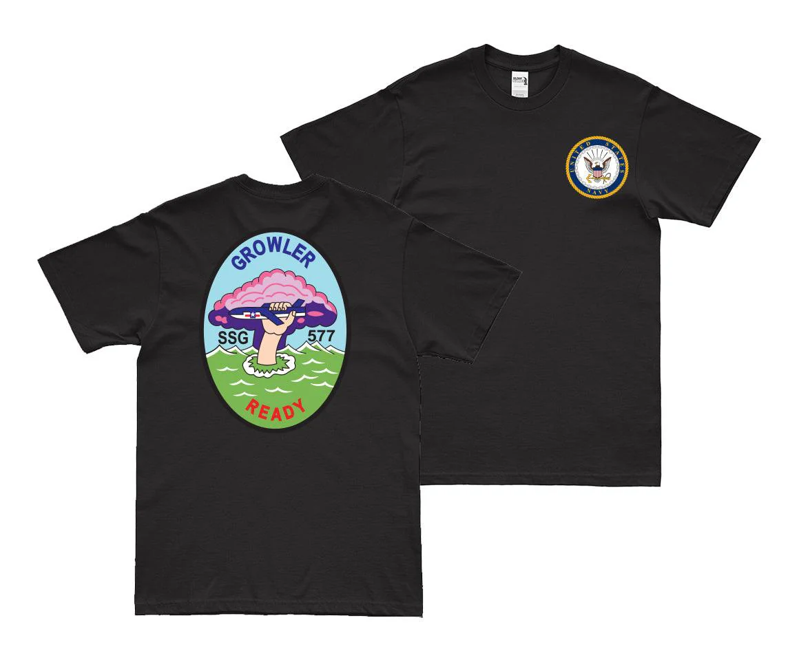 Double-Sided USS Growler (SSG-577) Logo T-Shirt
