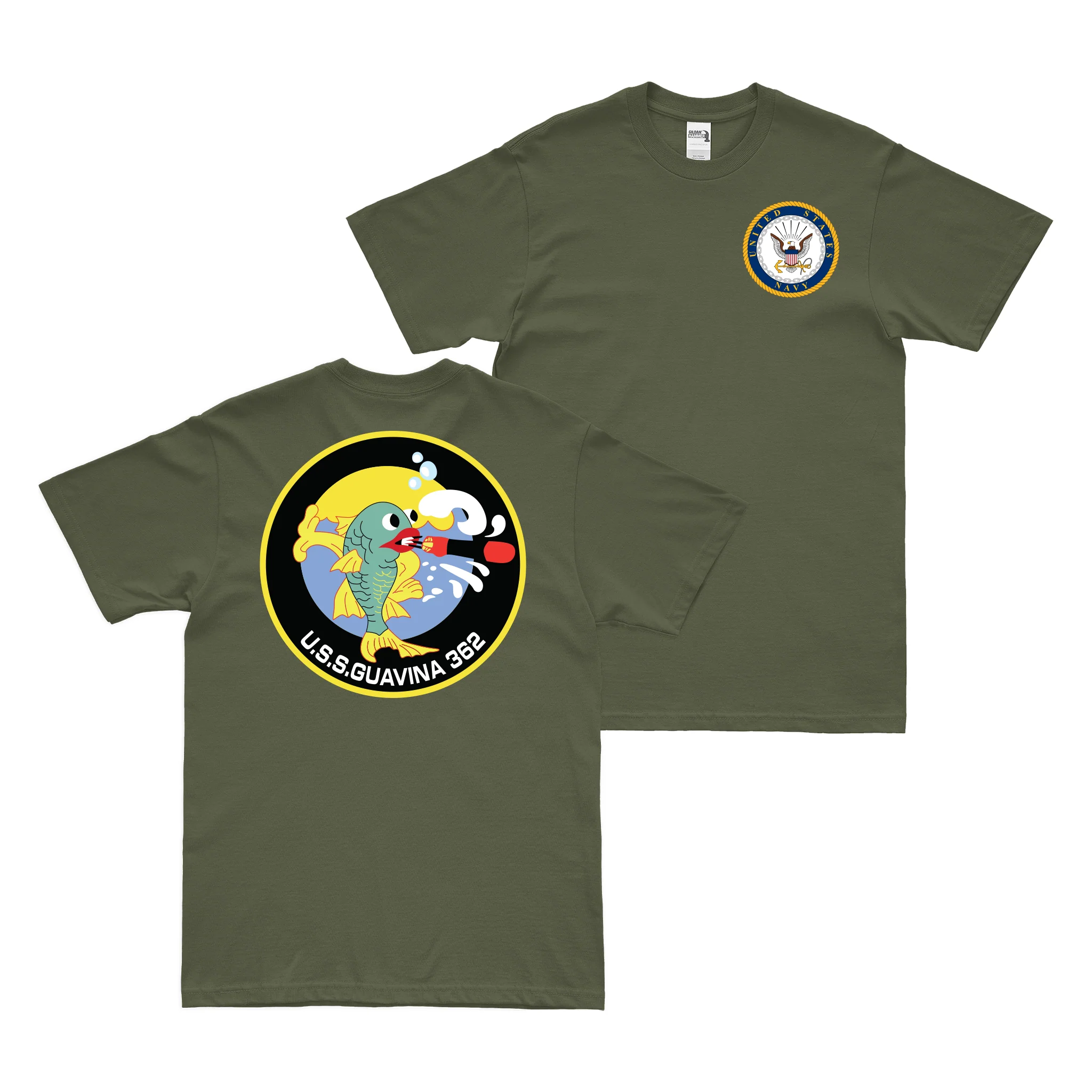 Double-Sided USS Guavina (SS-362) Gato-class Submarine T-Shirt - Image 2