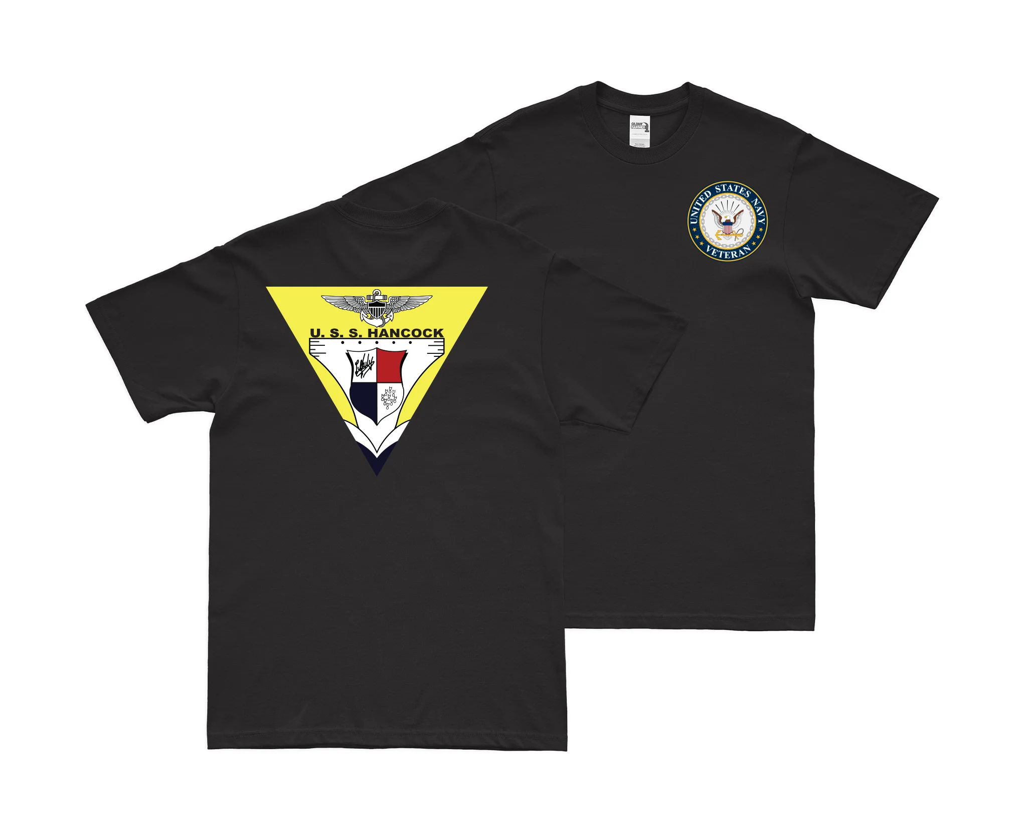 Double-Sided USS Hancock (CV-19) Veteran T-Shirt