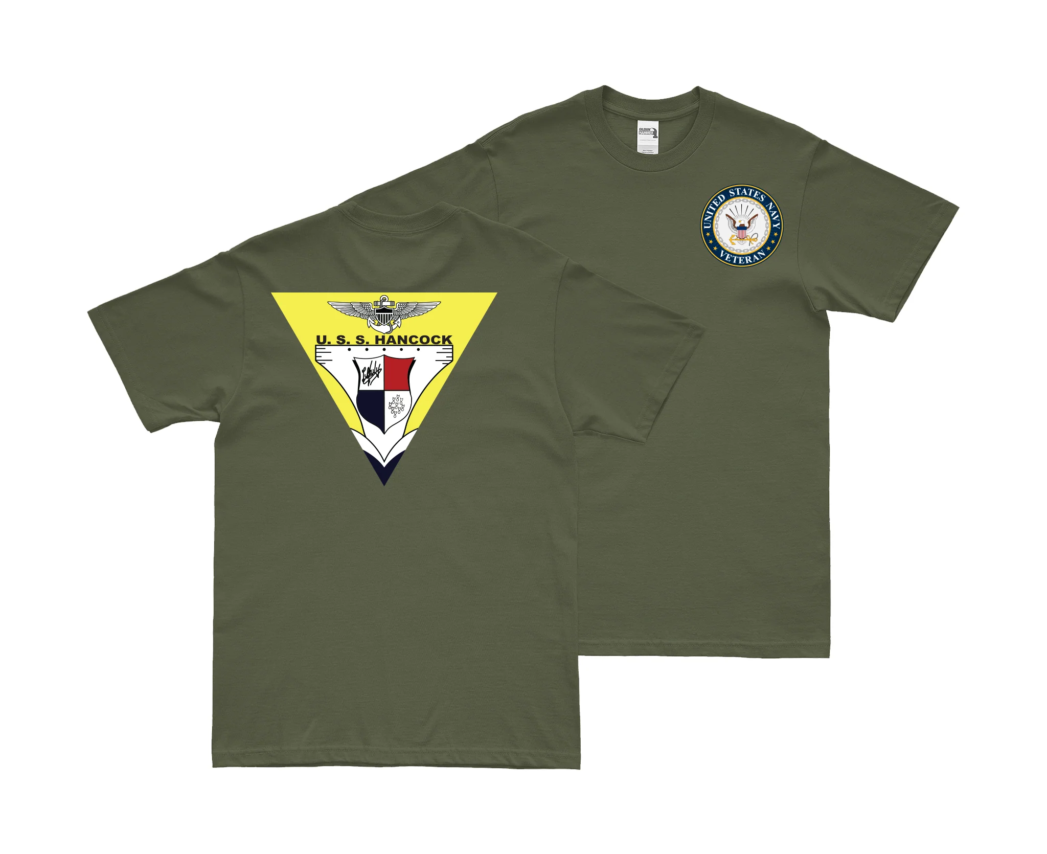 Double-Sided USS Hancock (CV-19) Veteran T-Shirt - Image 2