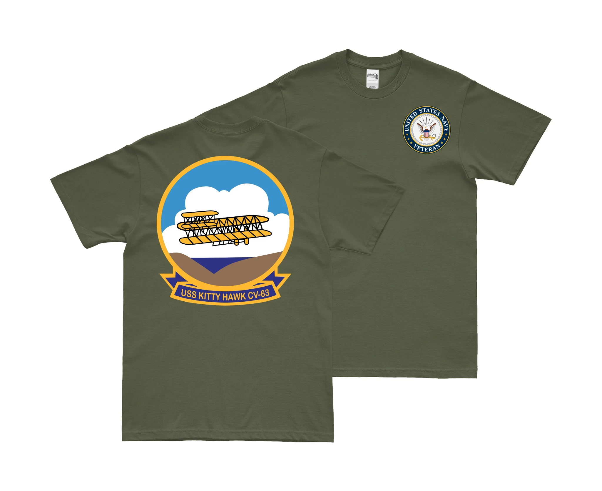 Double-Sided USS Kitty Hawk (CV-63) Veteran T-Shirt - Image 2