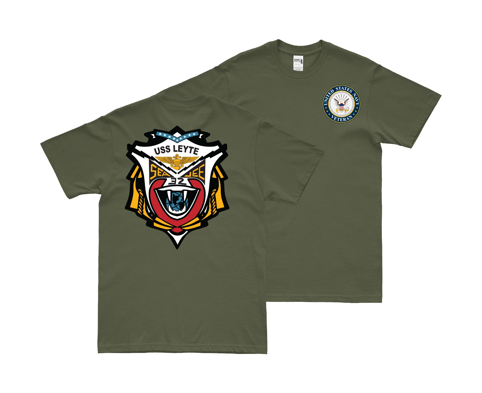 Double-Sided USS Leyte (CV-32) Veteran T-Shirt - Image 2