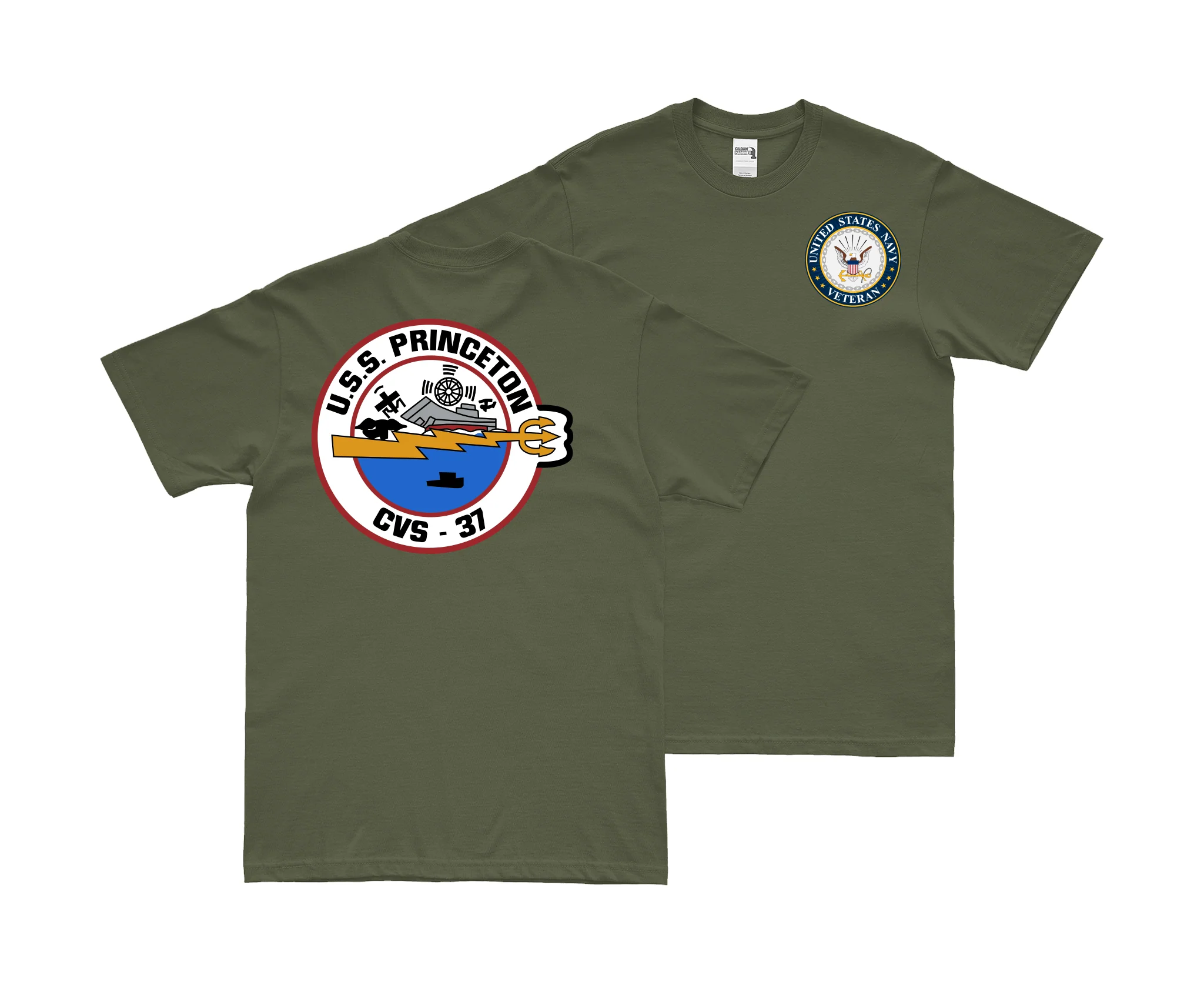 Double-Sided USS Princeton (CVS-37) Veteran T-Shirt - Image 2