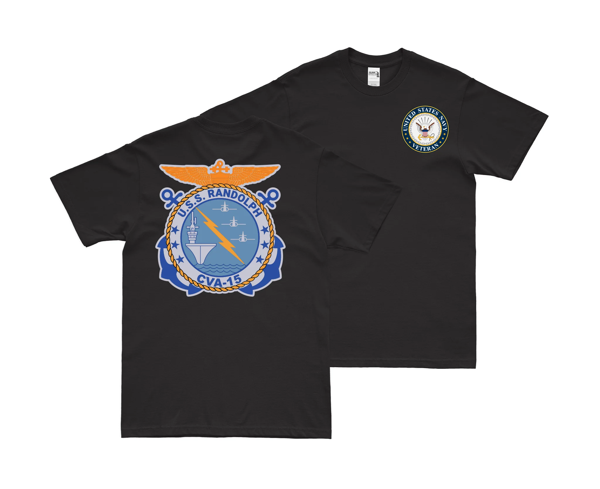 Double-Sided USS Randolph (CVA-15) Veteran T-Shirt