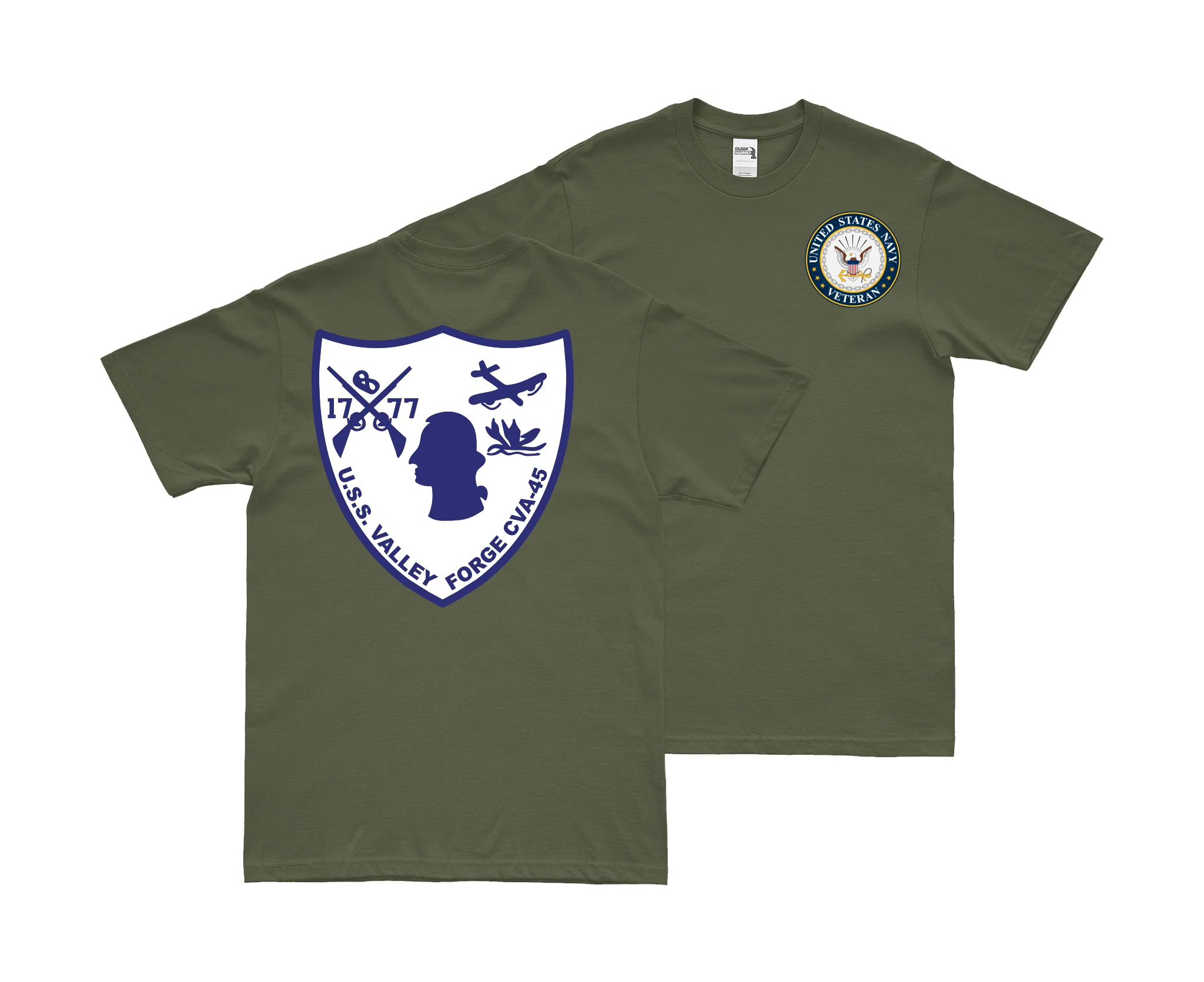 Double-Sided USS Valley Forge (CVA-45) Veteran T-Shirt - Image 2