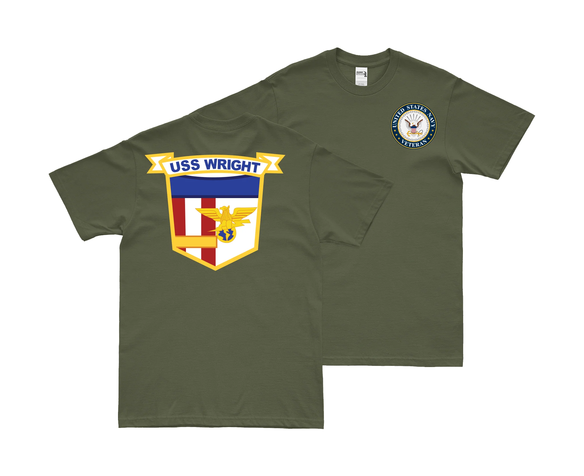 Double-Sided USS Wright (CVL-49) Veteran T-Shirt - Image 2
