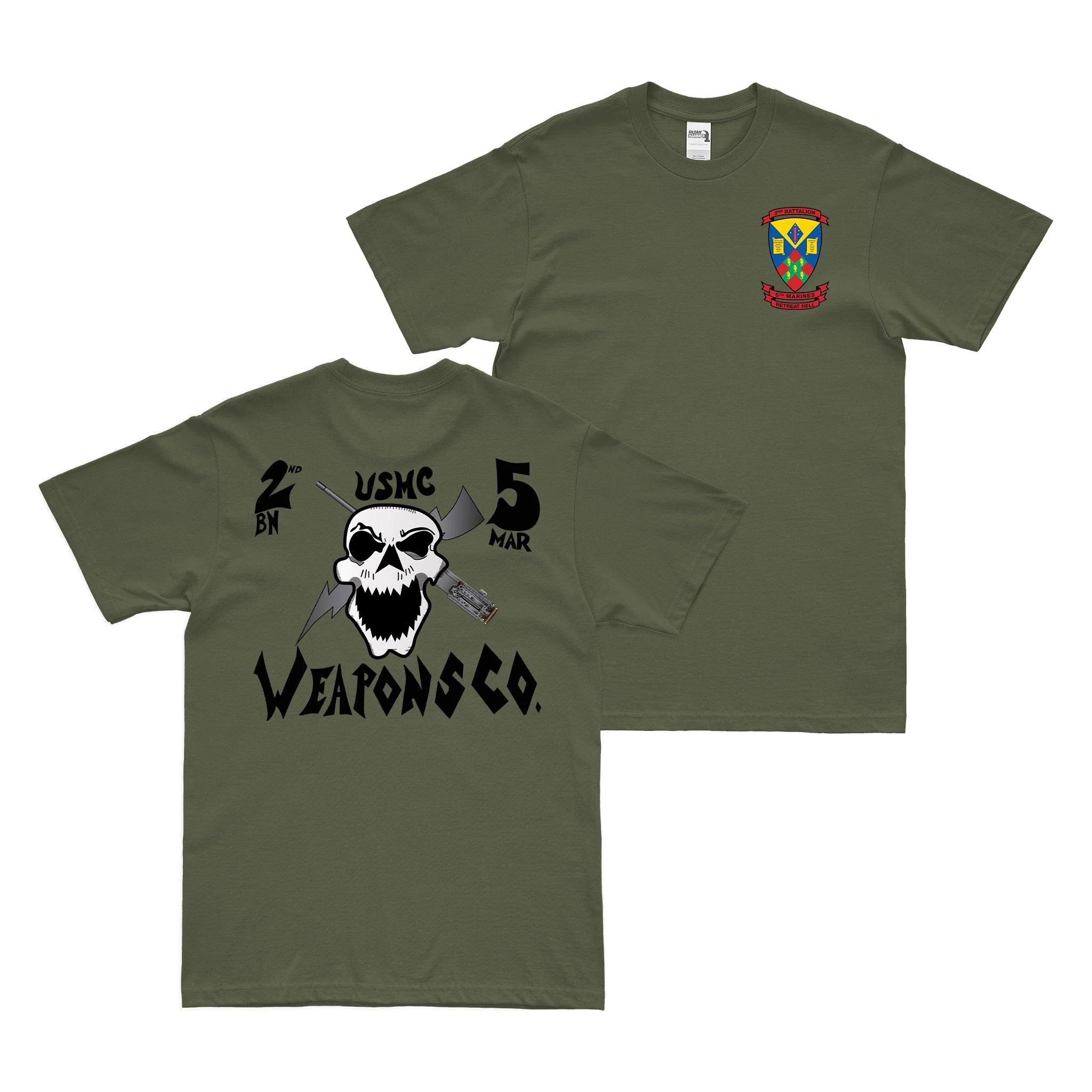 Double-Sided Whiskey 2/5 Marines WPNS Co. T-Shirt - Image 2