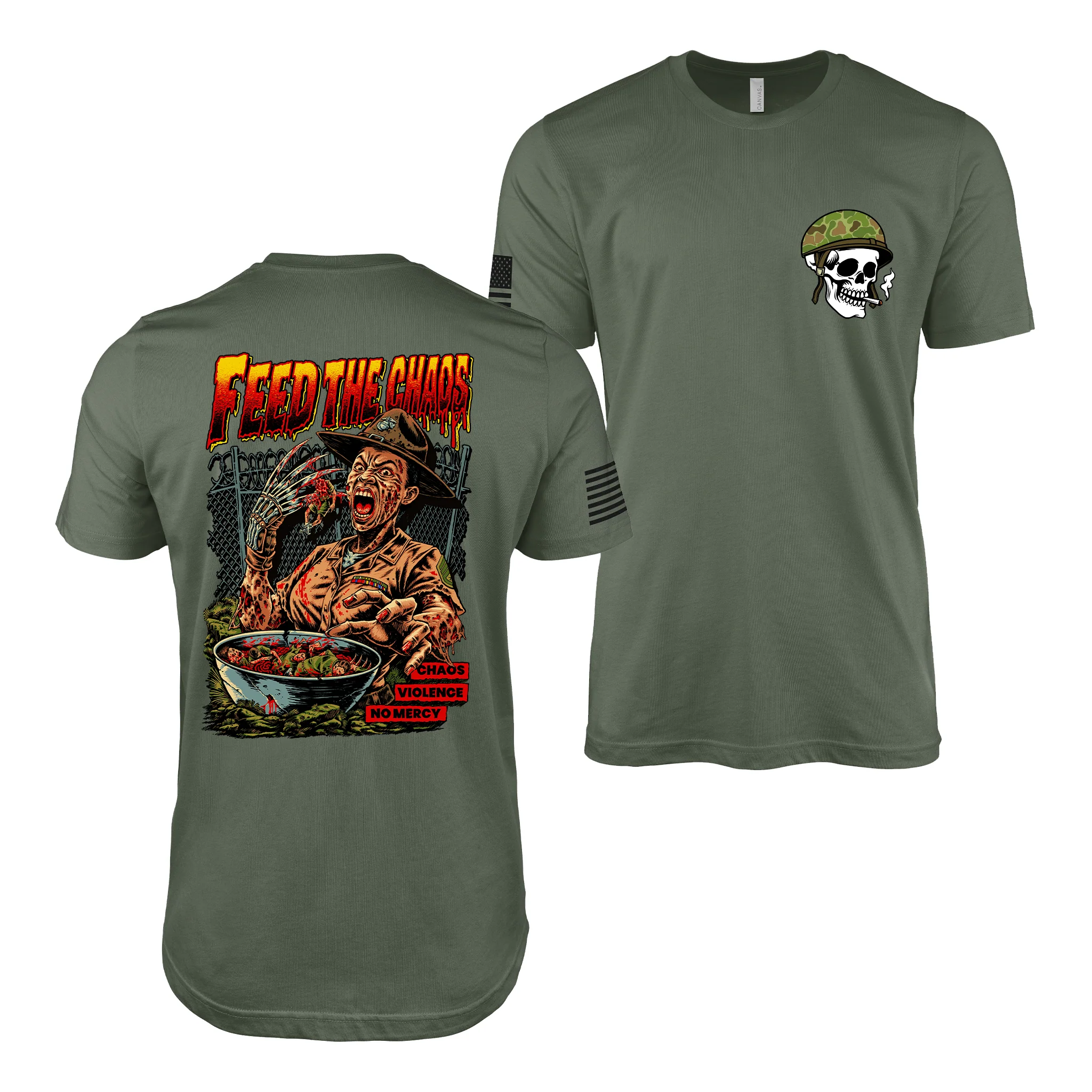“Feed the Chaos” - Pin Up Girl Shaniya Drill Instructor T-Shirt