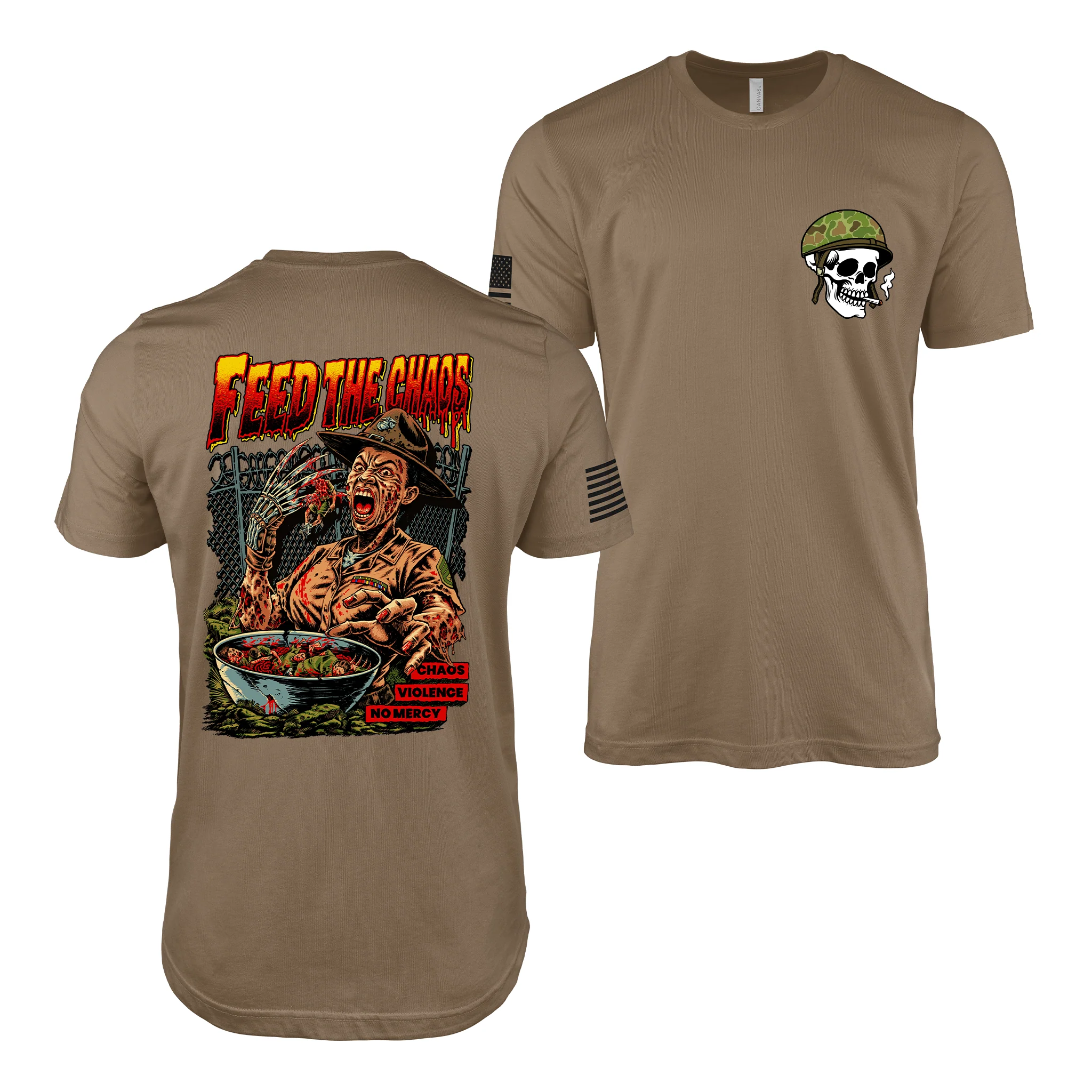 “Feed the Chaos” - Pin Up Girl Shaniya Drill Instructor T-Shirt - Image 6