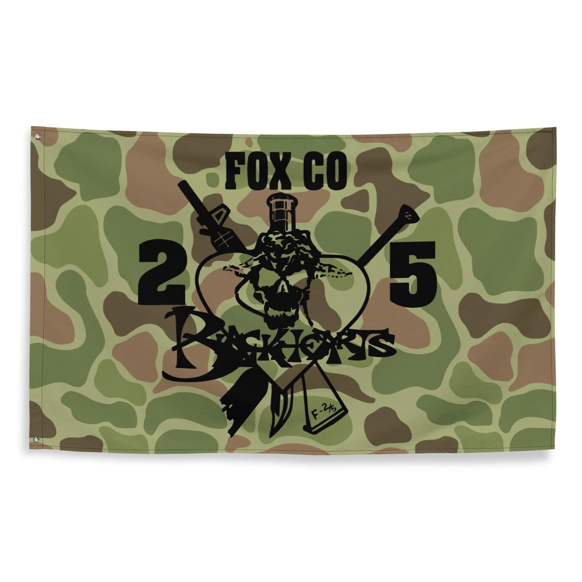 Fox Company 2/5 Marines "Blackhearts" Frogskin Camo Flag - Image 3