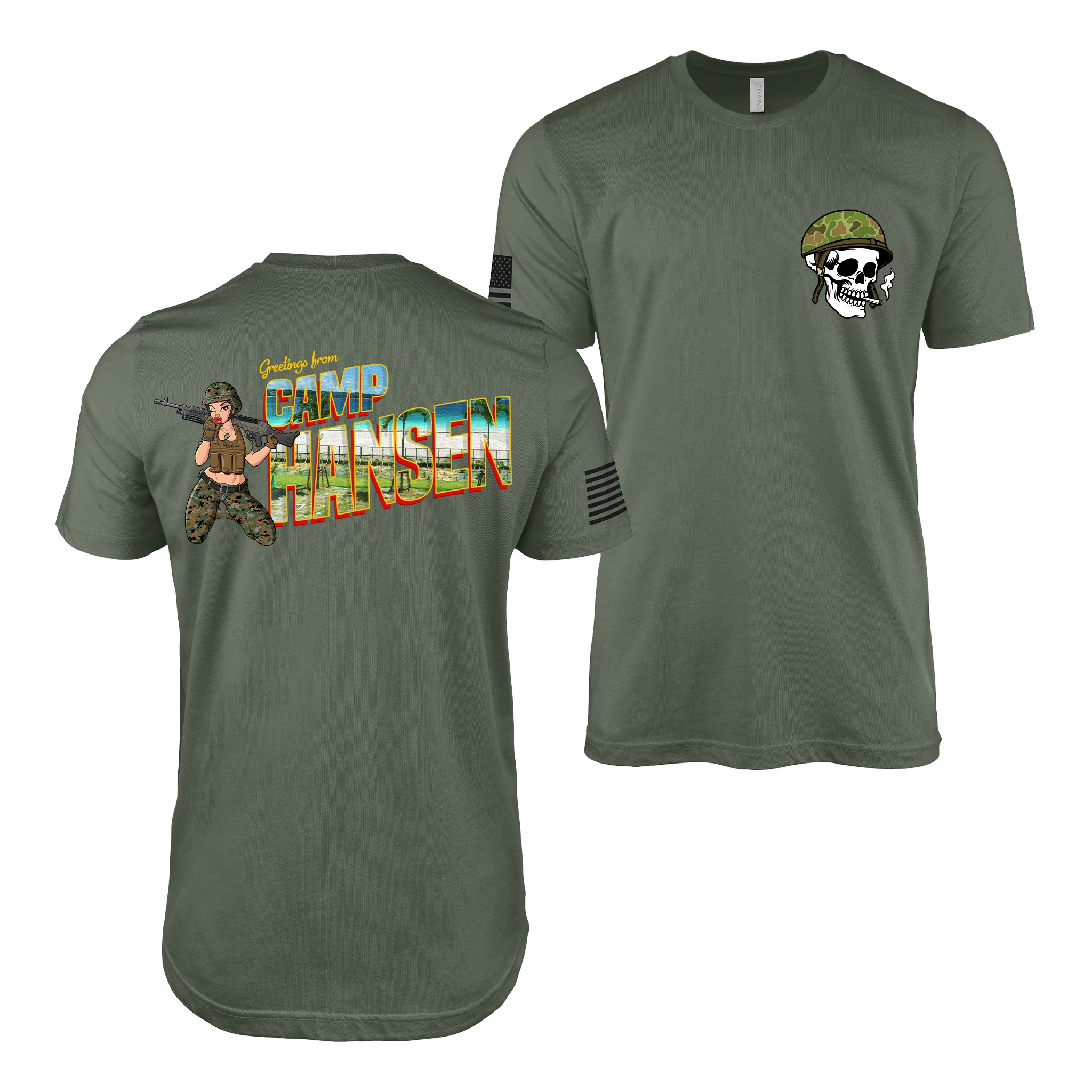 Greetings From Camp Hansen Yesi Pin Up Girl T-Shirt