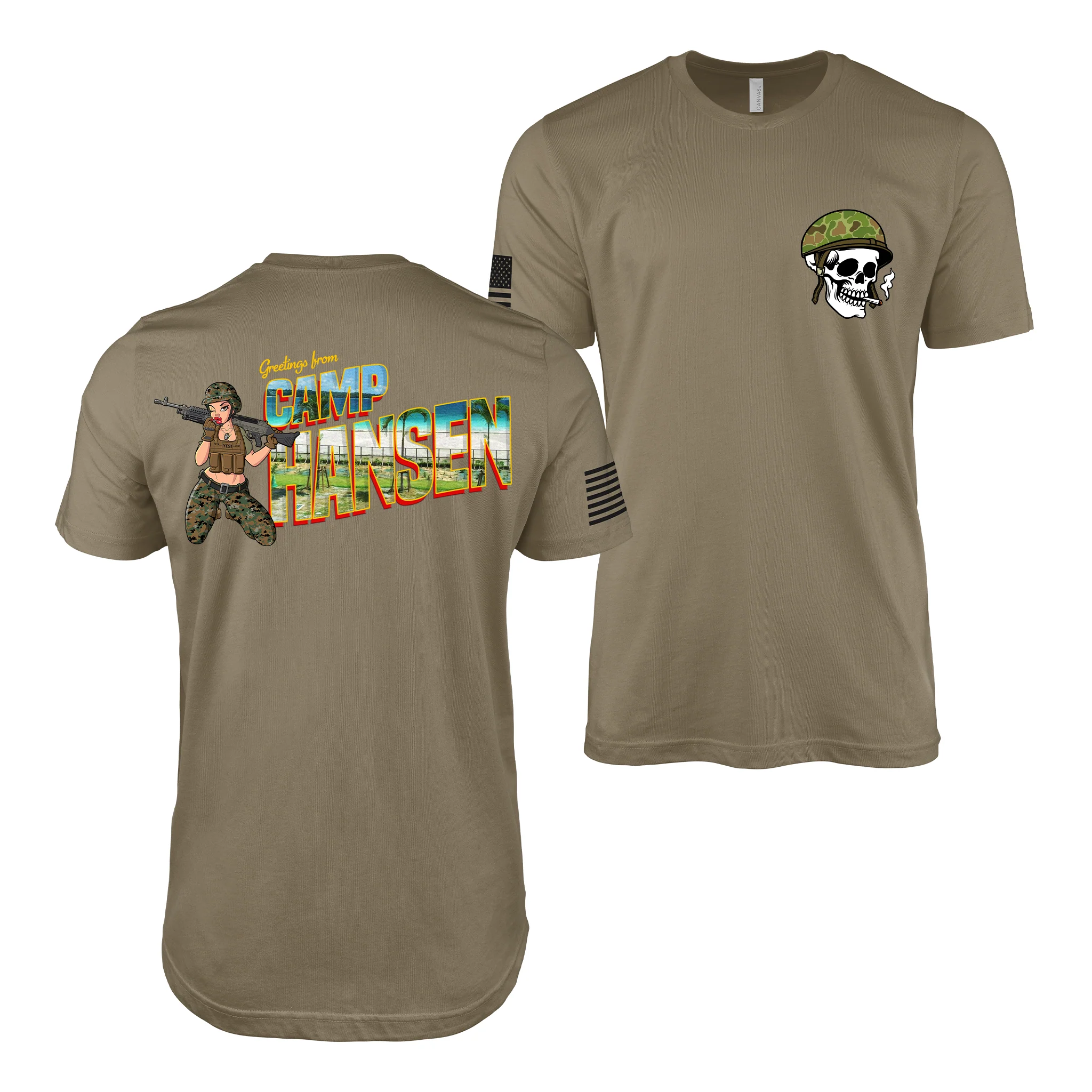 Greetings From Camp Hansen Yesi Pin Up Girl T-Shirt - Image 3