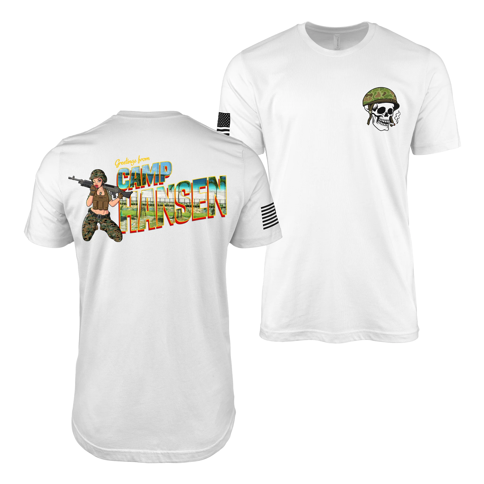 Greetings From Camp Hansen Yesi Pin Up Girl T-Shirt - Image 4