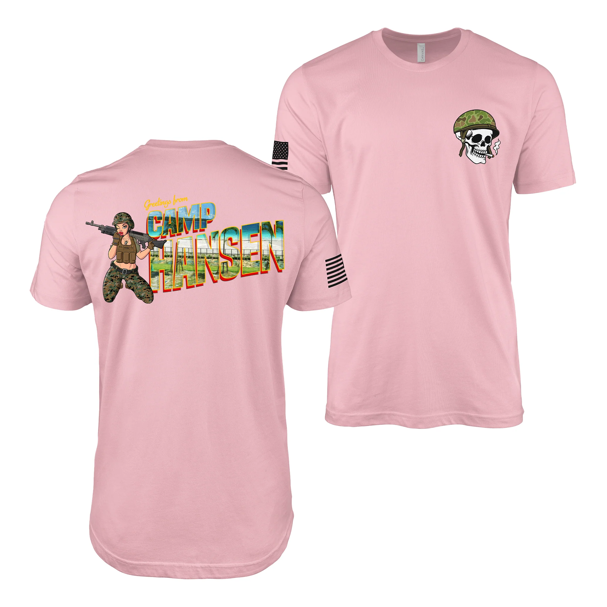 Greetings From Camp Hansen Yesi Pin Up Girl T-Shirt - Image 5