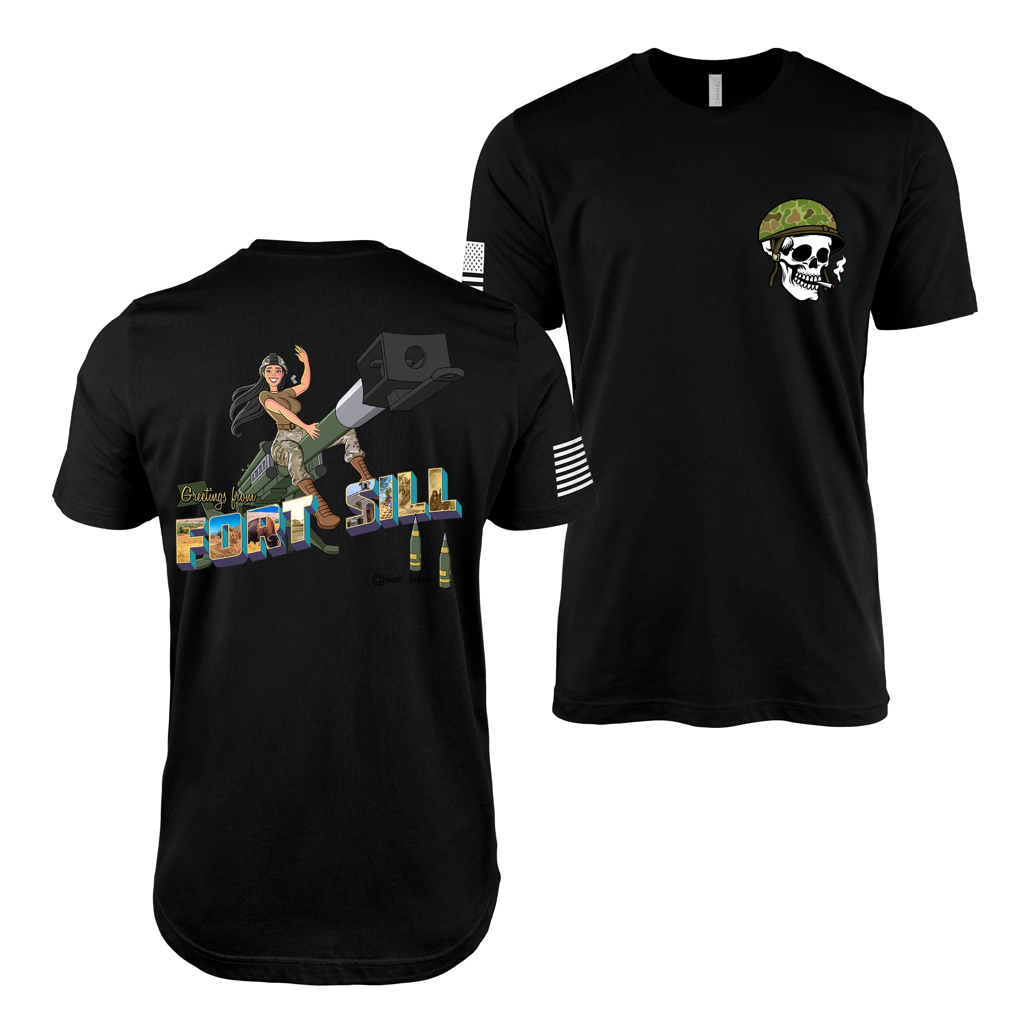 Greetings From Fort Sill Pin-Up Girl T-Shirt - Image 2