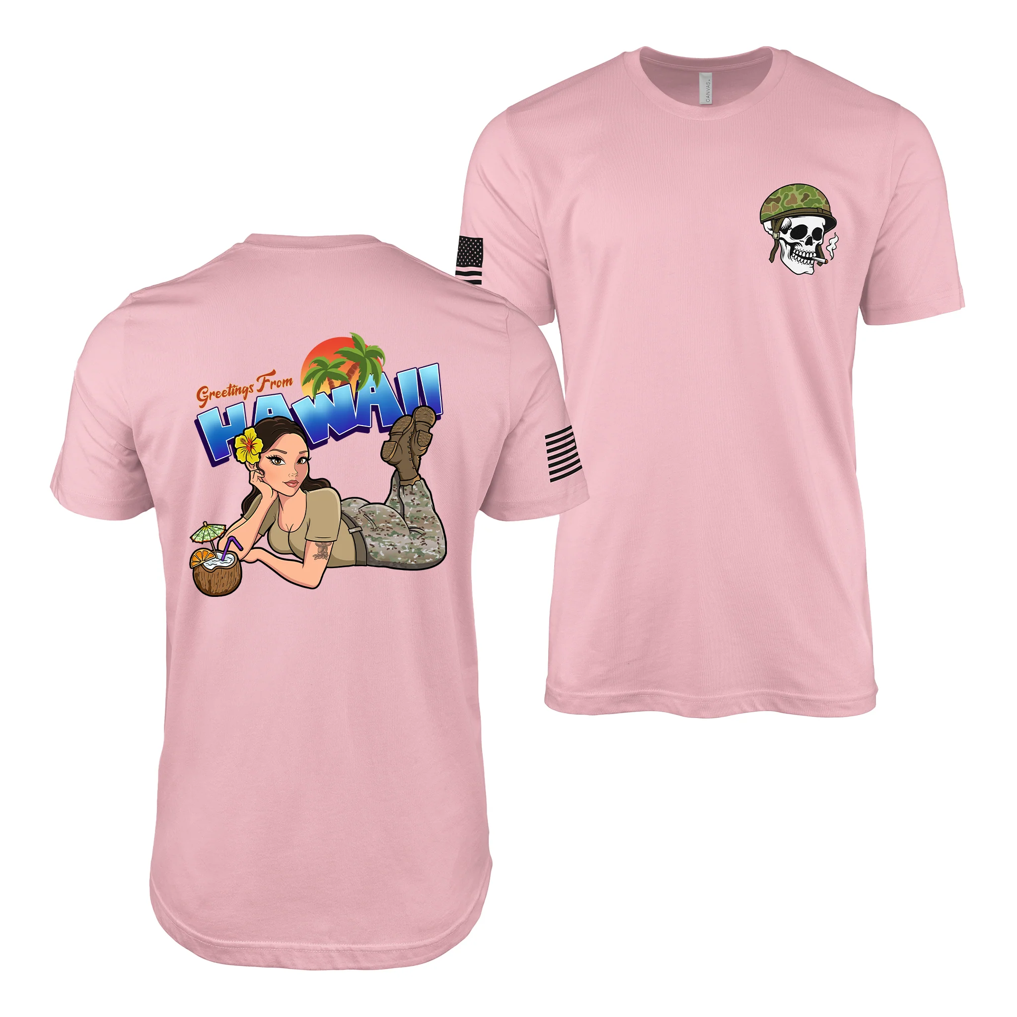 Greetings From Hawaii U.S. Army Pin Up Girl Kayla T-Shirt
