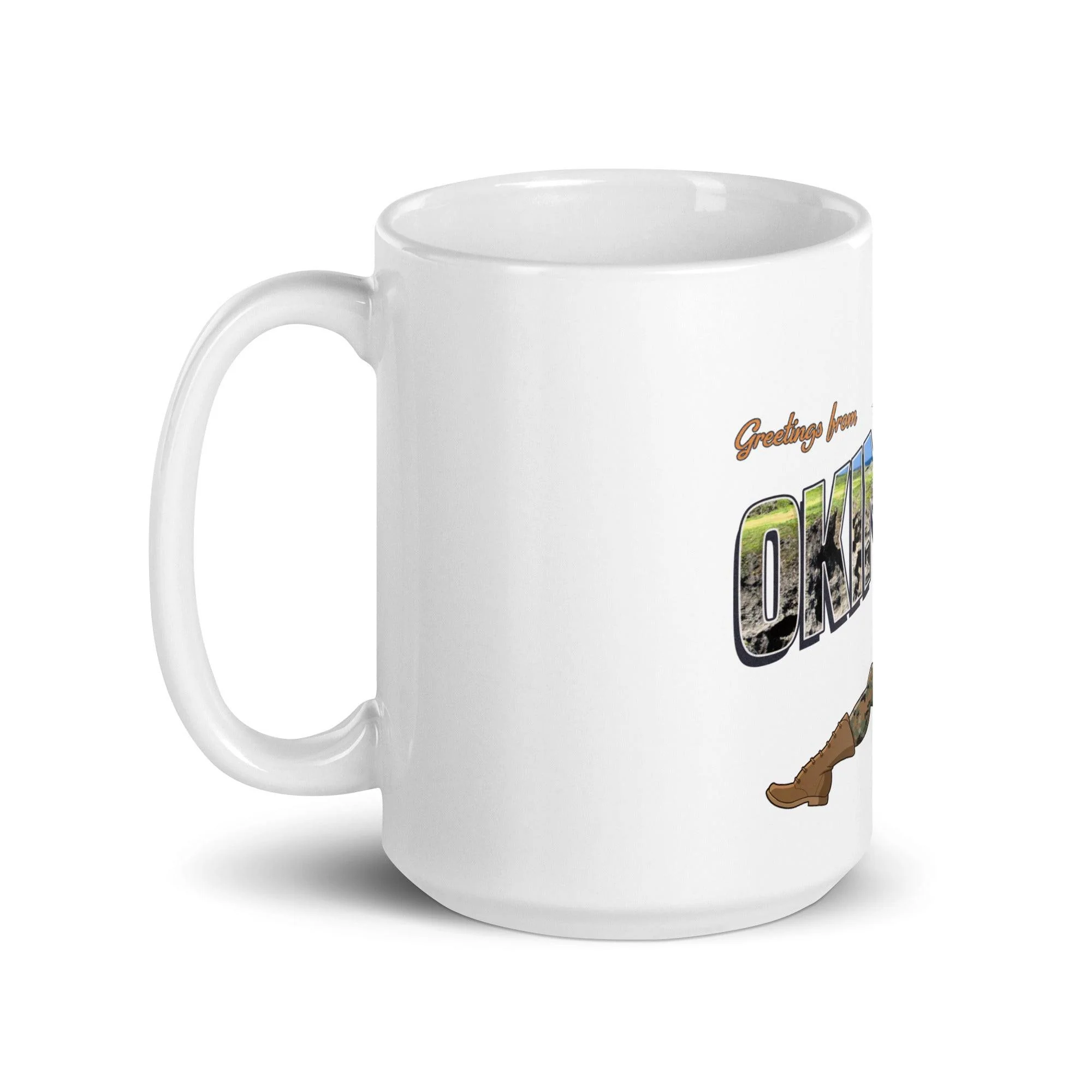 Greetings From Okinawa Pin-Up Girl Yesi Coffee Mug - Image 6