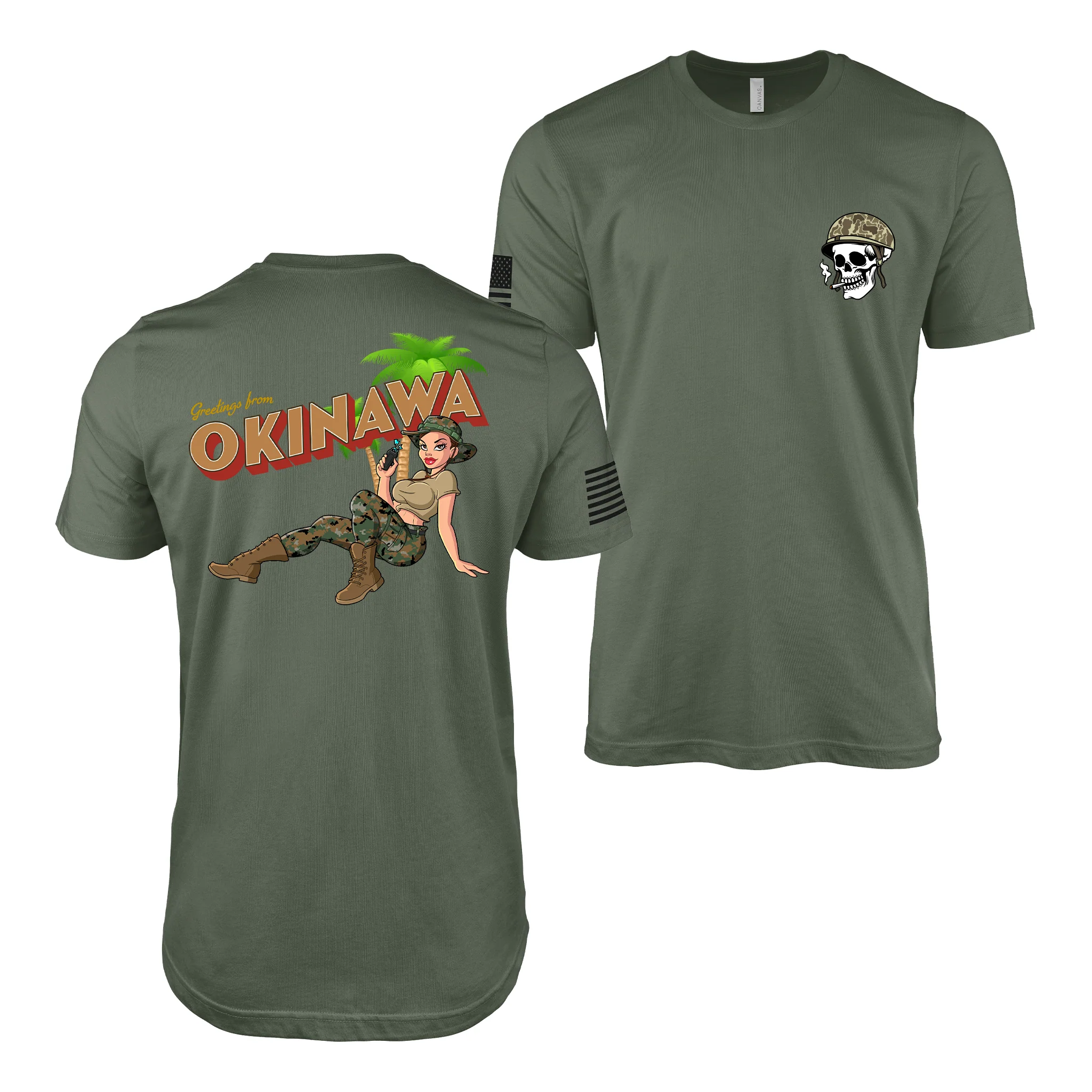 Greetings from Okinawa: Yesi USMC Pin-Up Girl T-Shirt