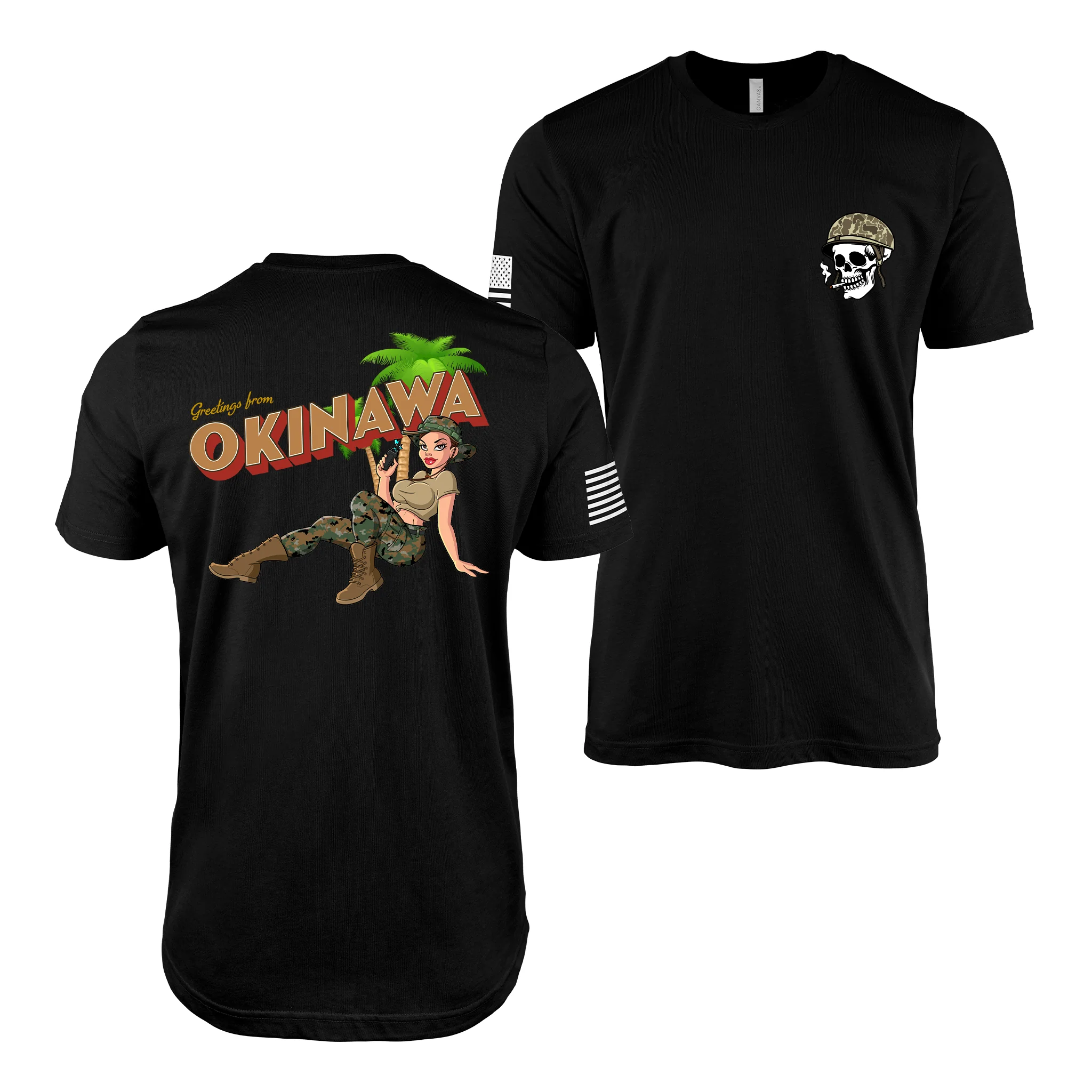 Greetings from Okinawa: Yesi USMC Pin-Up Girl T-Shirt - Image 2