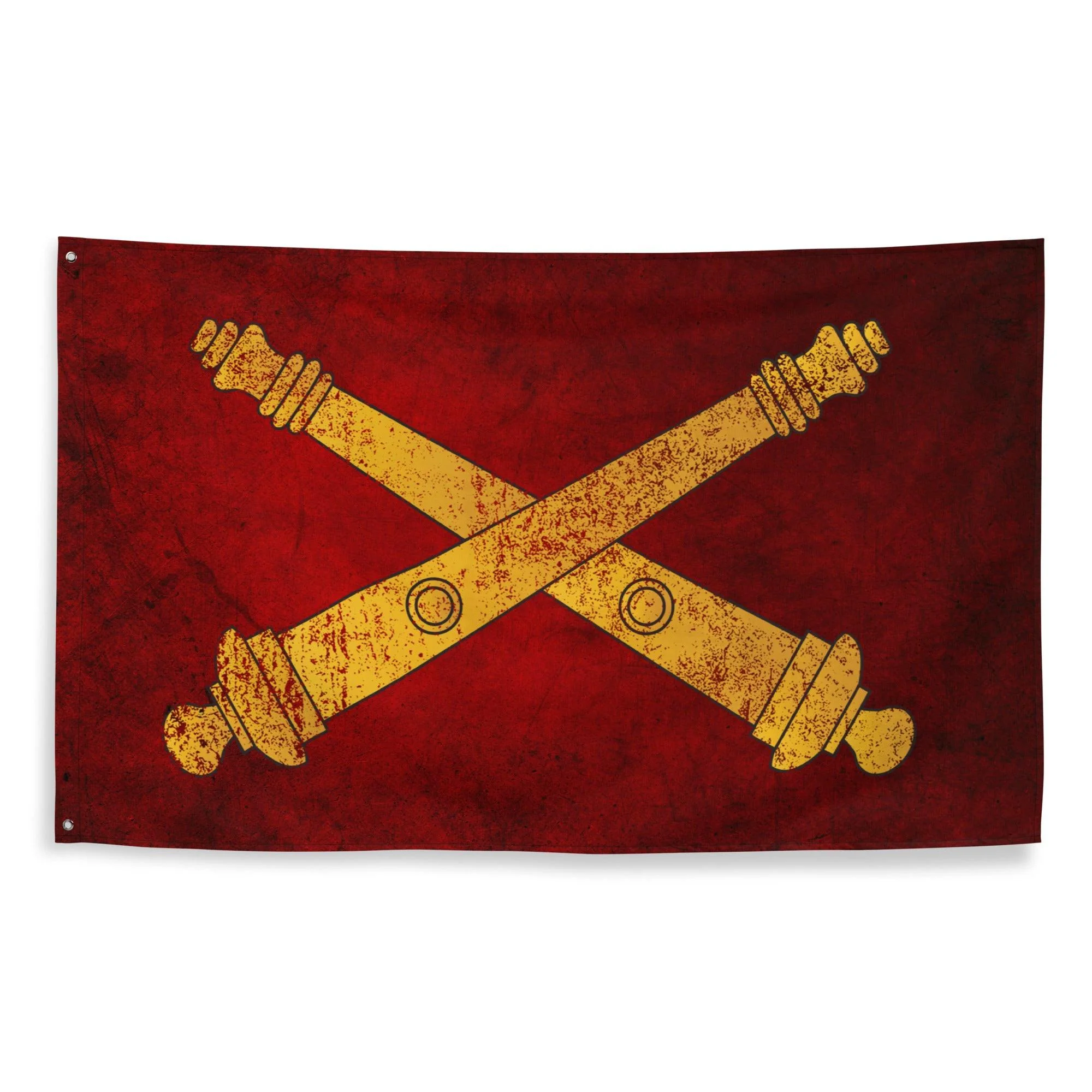 Grunge U.S. Army Field Artillery Cannons Wall Flag - Image 4