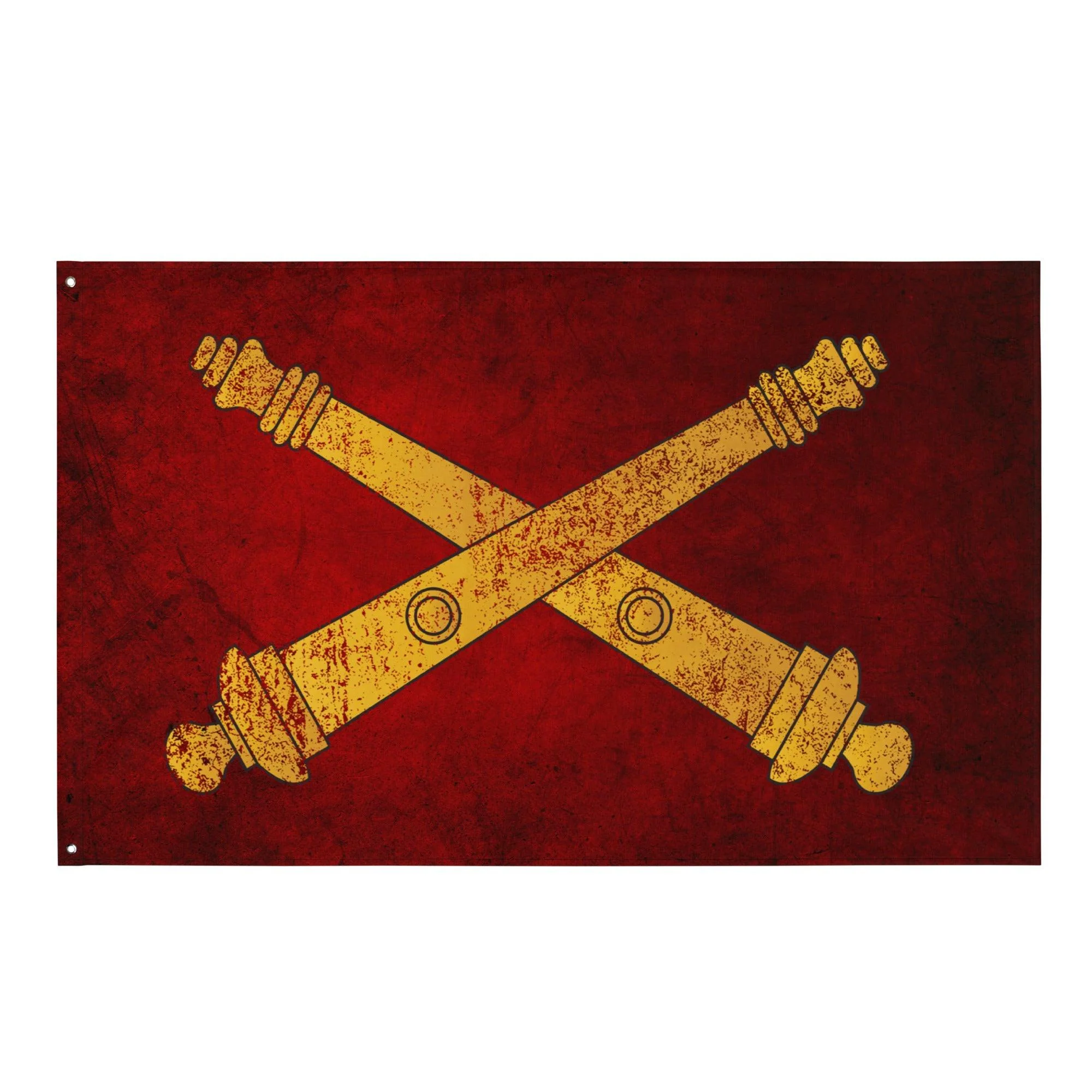 Grunge U.S. Army Field Artillery Cannons Wall Flag - Image 5