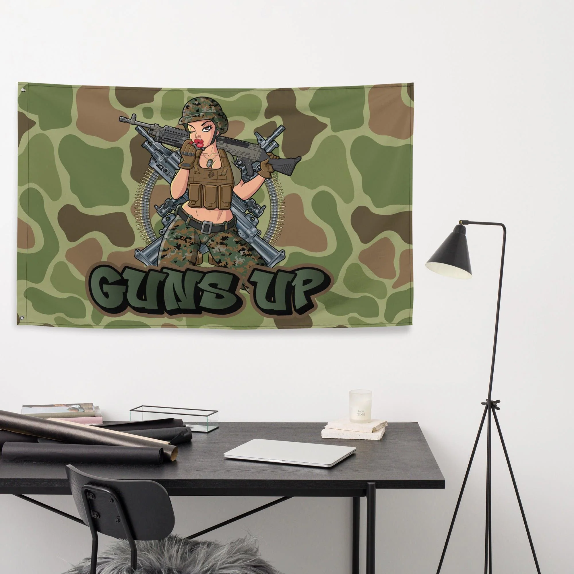 Yesi Pin-Up Girl x Guns Up! USMC 0331 Machine Gunner Flag - Image 6