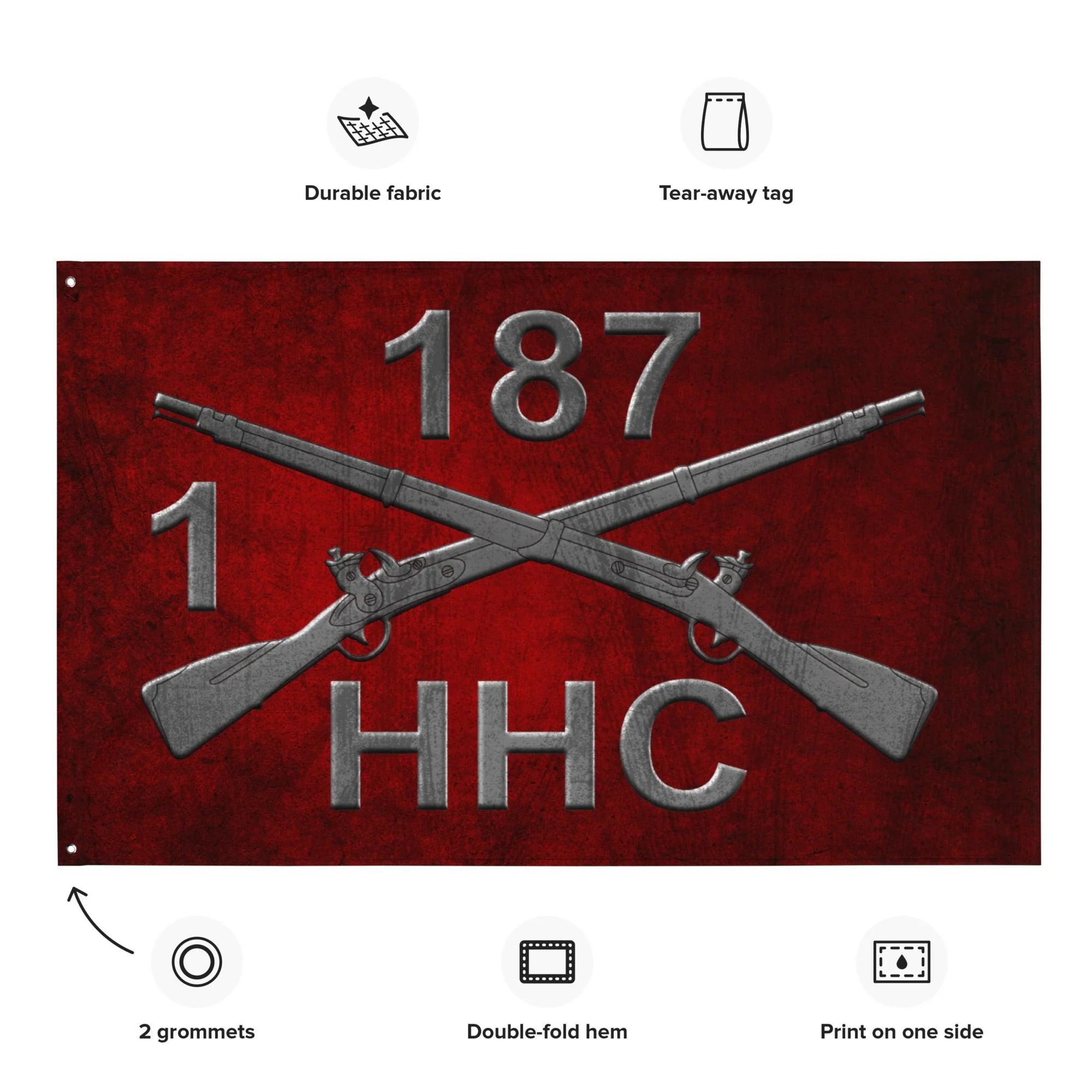 HHC 1-187 Infantry "Leader Rakkasans" Torii Flag - Image 2