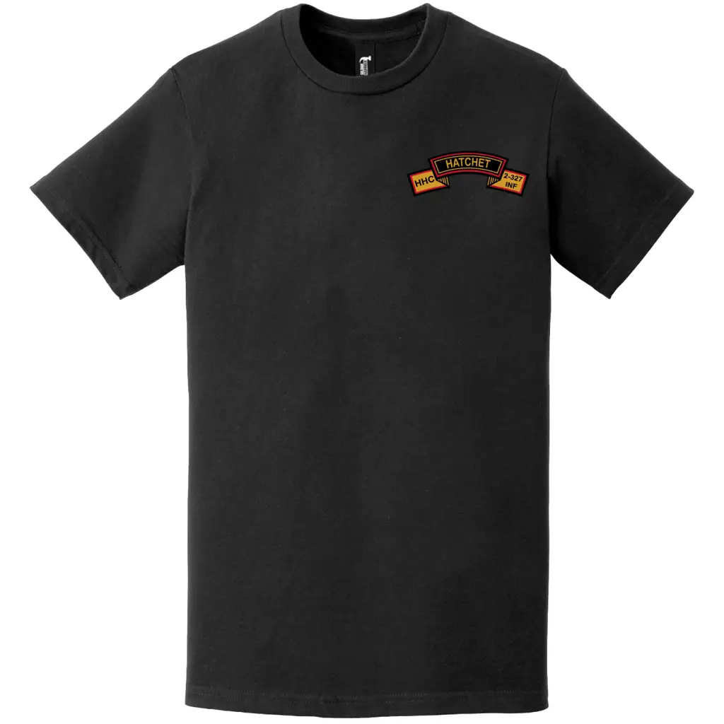 HHC 2-327 Infantry Regiment "Hatchet" Left Chest T-Shirt