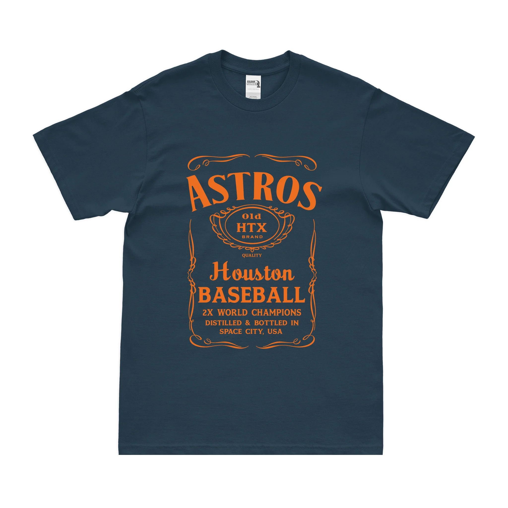 Houston Baseball Whiskey Label T-Shirt
