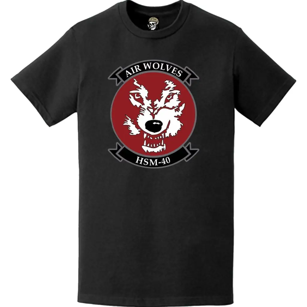 HSM-40 "Airwolves" Logo Emblem T-Shirt