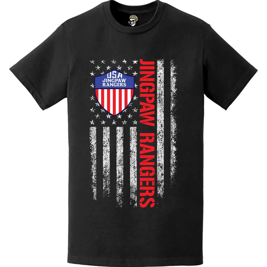 Jingpaw Rangers OSS Det 101 American Flag T-Shirt