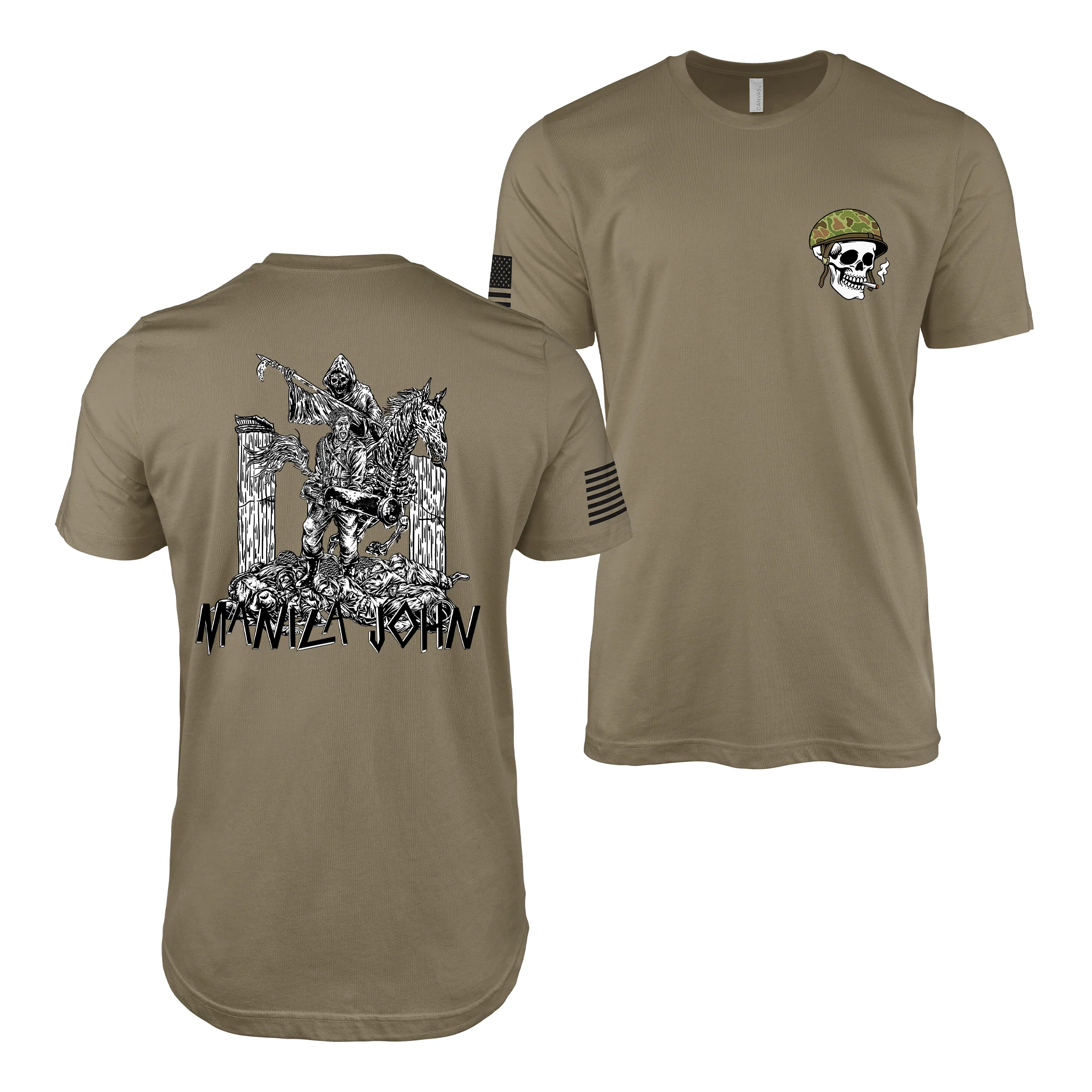 'Manila' John Basilone Heavy Metal Guadalcanal WW2 T-Shirt - Image 2