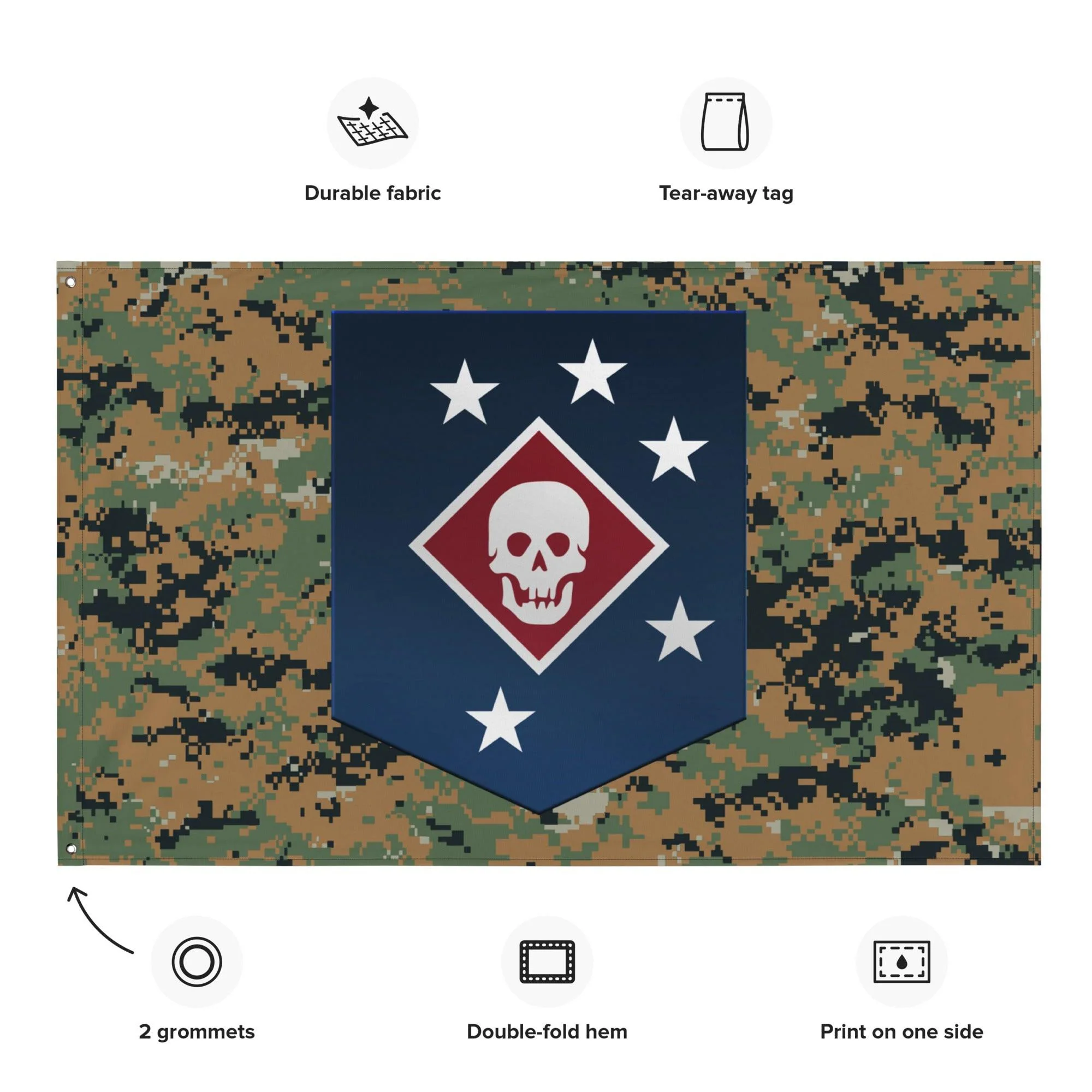 Marine Raiders Woodland MARPAT Flag - Image 2