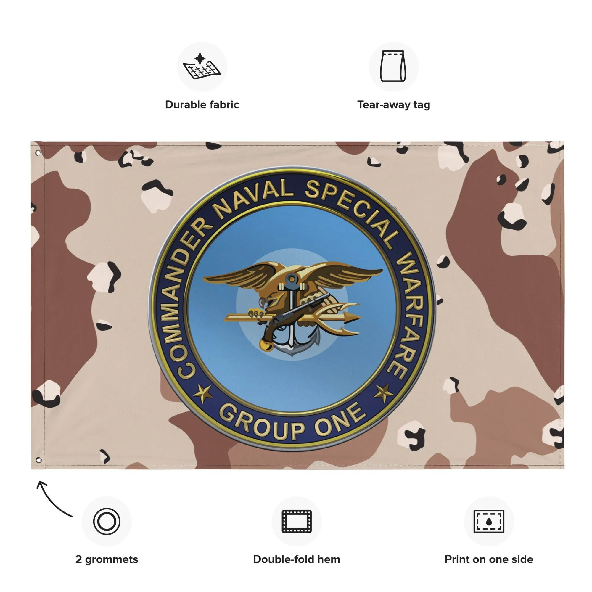 Naval Special Warfare Group 1 (NSWG-1) Chocolate-Chip Camo Flag - Image 2