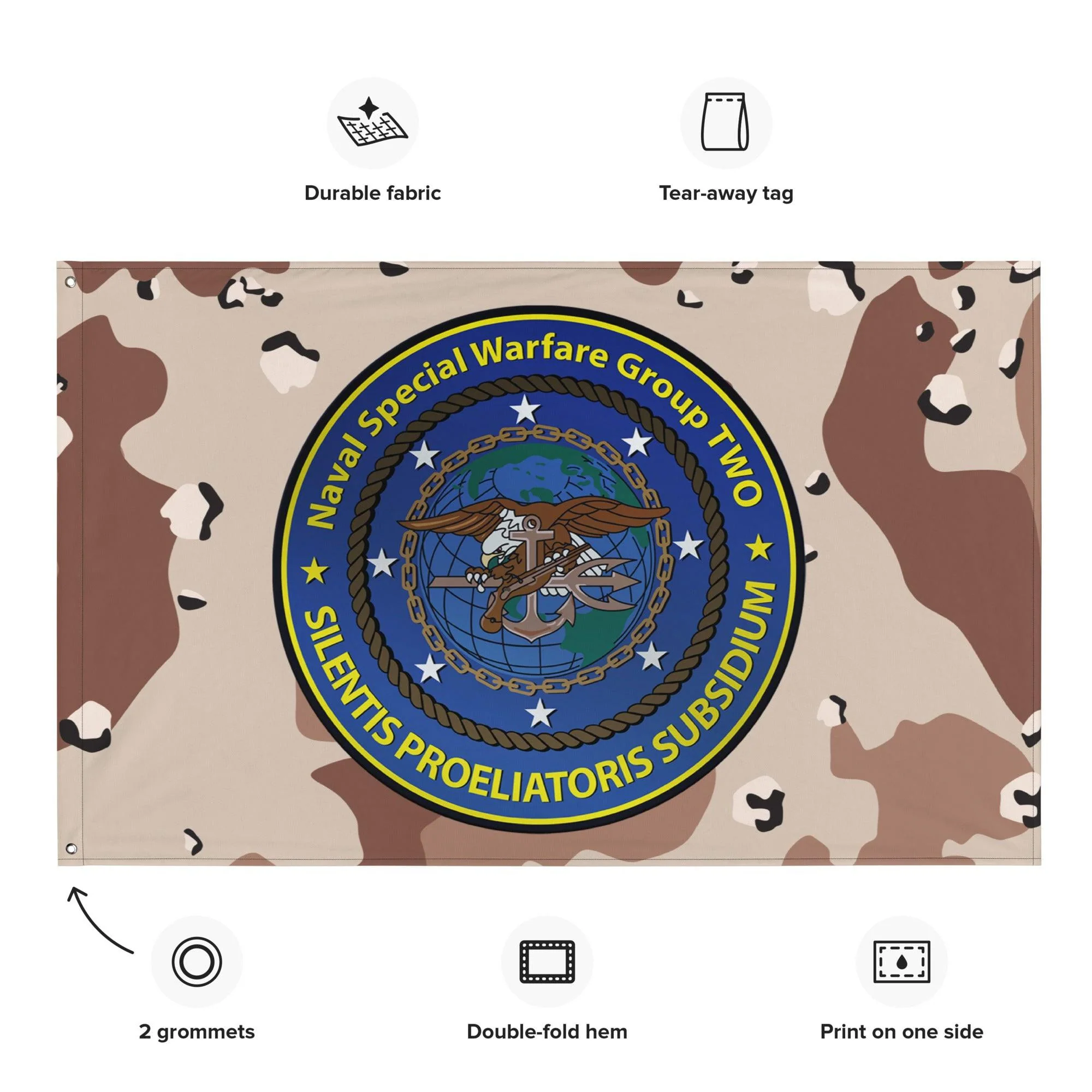 Naval Special Warfare Group 2 (NSWG-2) Chocolate-Chip Camo Flag - Image 2