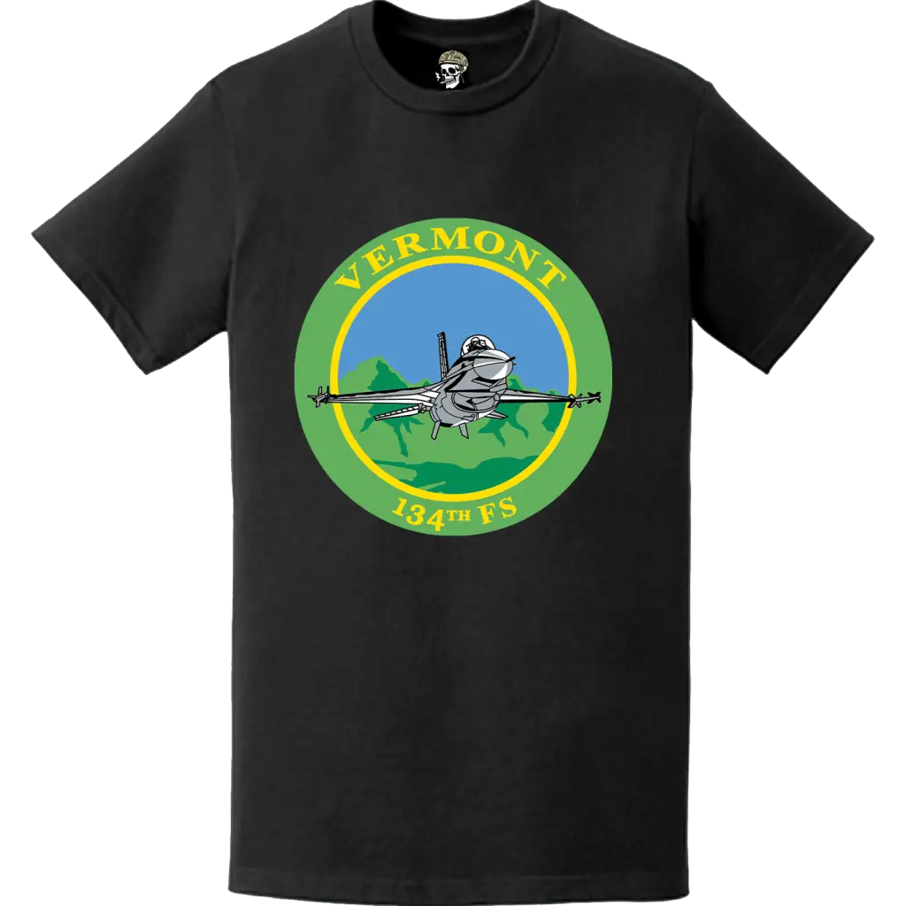 Official 134th Fighter Squadron (134th FS) 'Green Mountain Boys' Logo Emblem T-Shirt