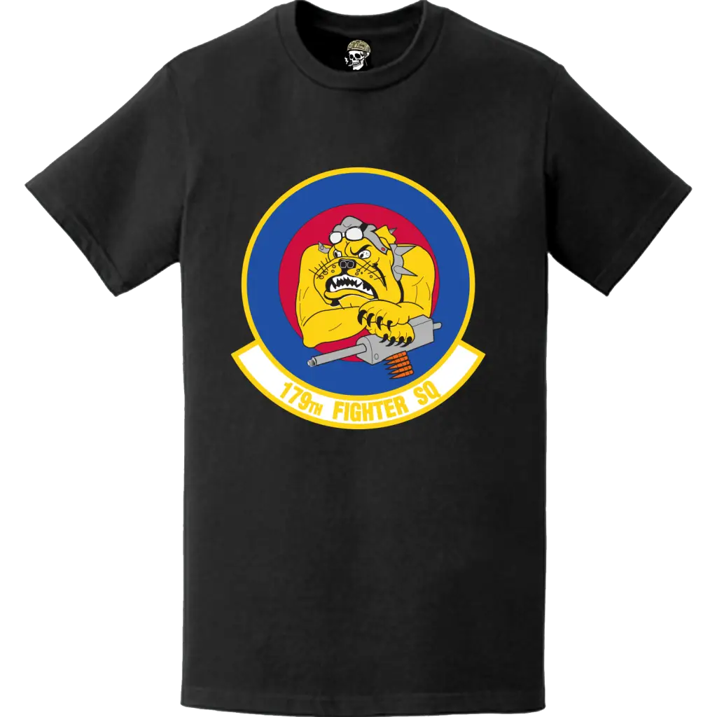 Official 179th Fighter Squadron (179th FS) 'Bulldogs' Logo Emblem T-Shirt