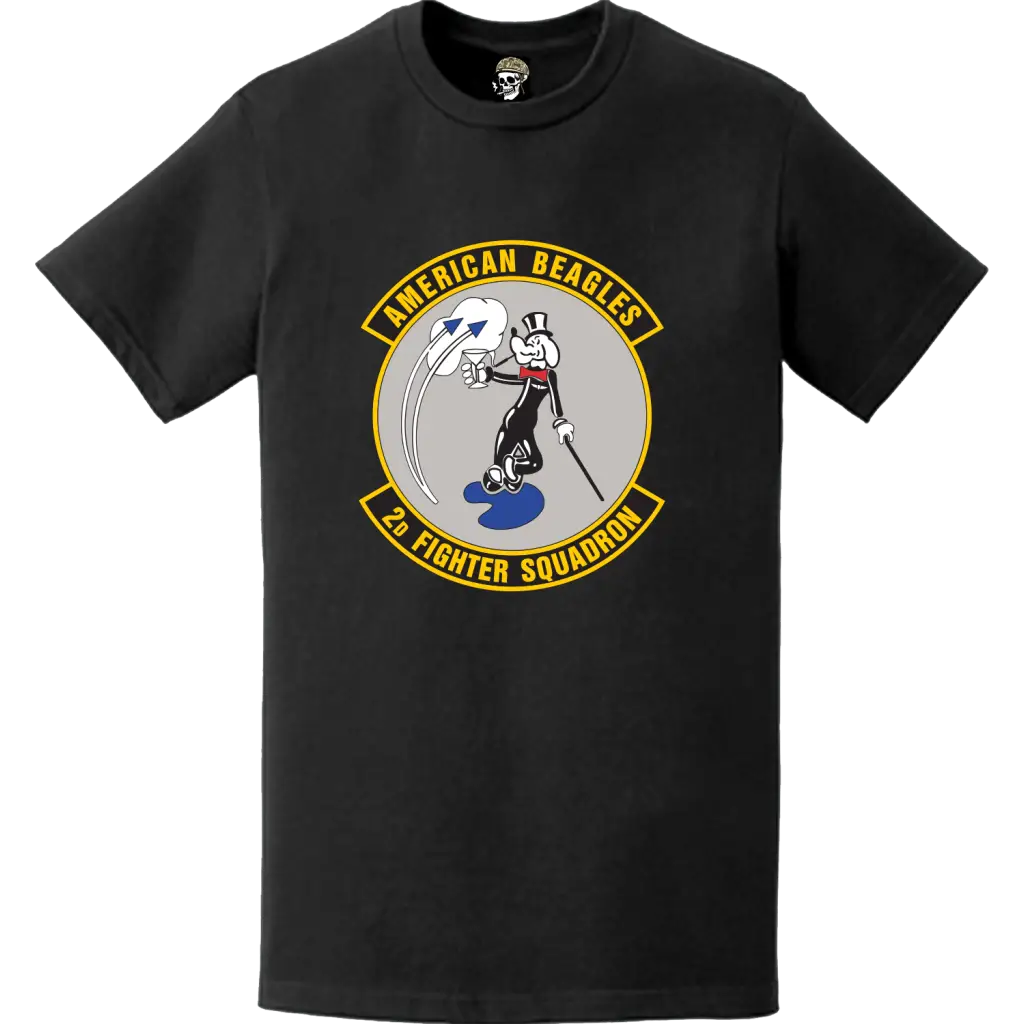 Official 2nd Fighter Squadron (2nd FS) 'American Beagles' Logo Emblem T-Shirt