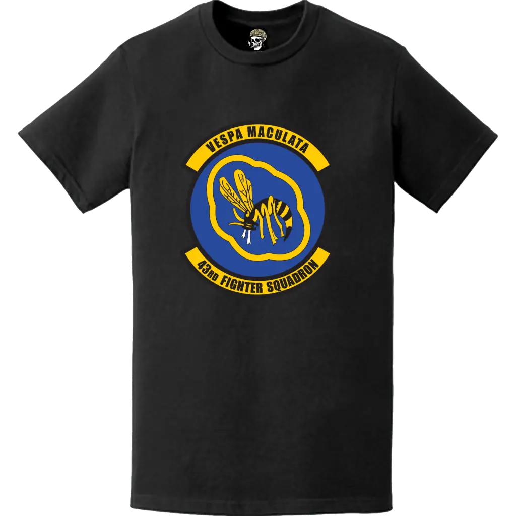 Official 43rd Fighter Squadron (43rd FS) 'American Hornets' Logo Emblem T-Shirt